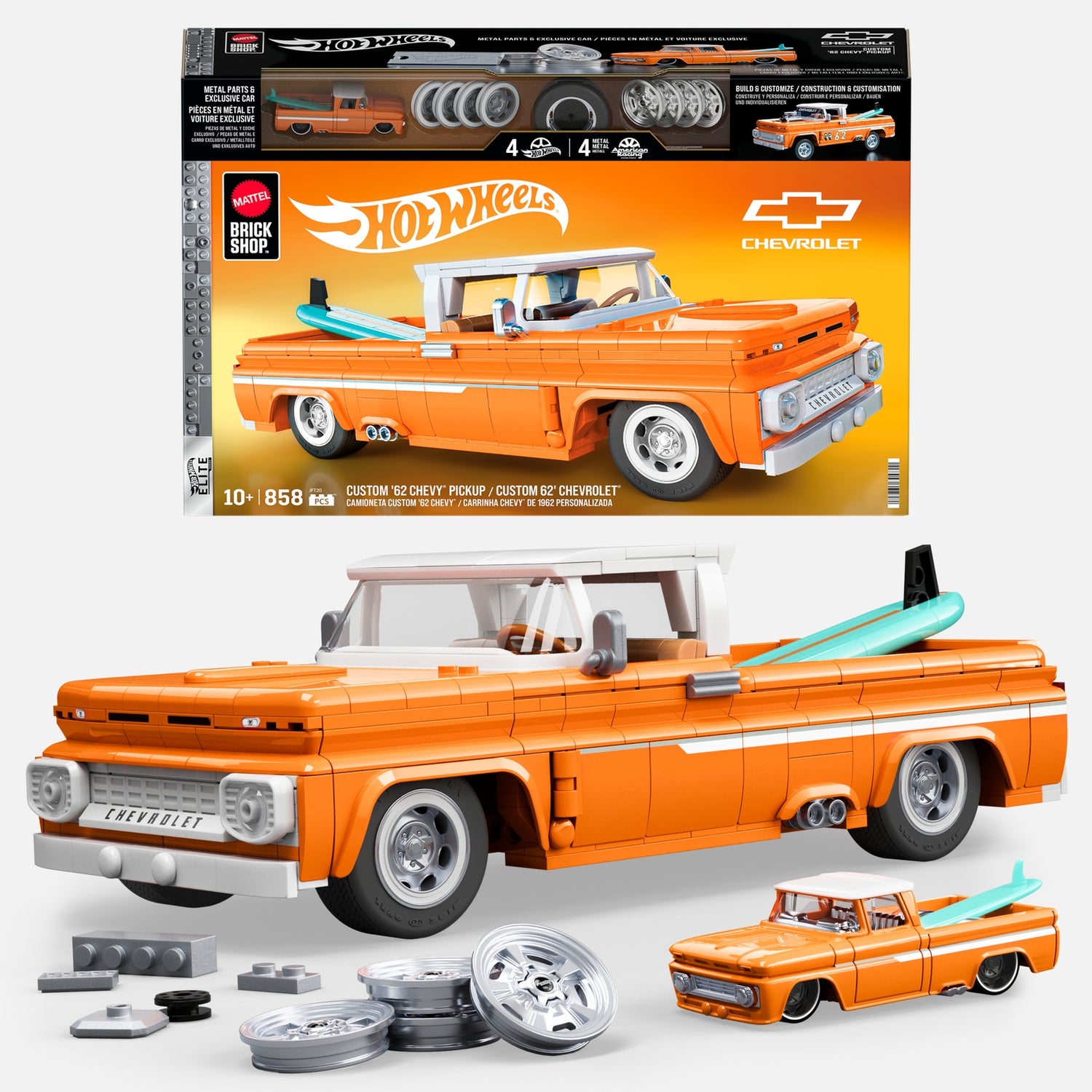 Mattel Brick Shop Hot Wheels Elite Custom 62 Chevy Pickup Building Set