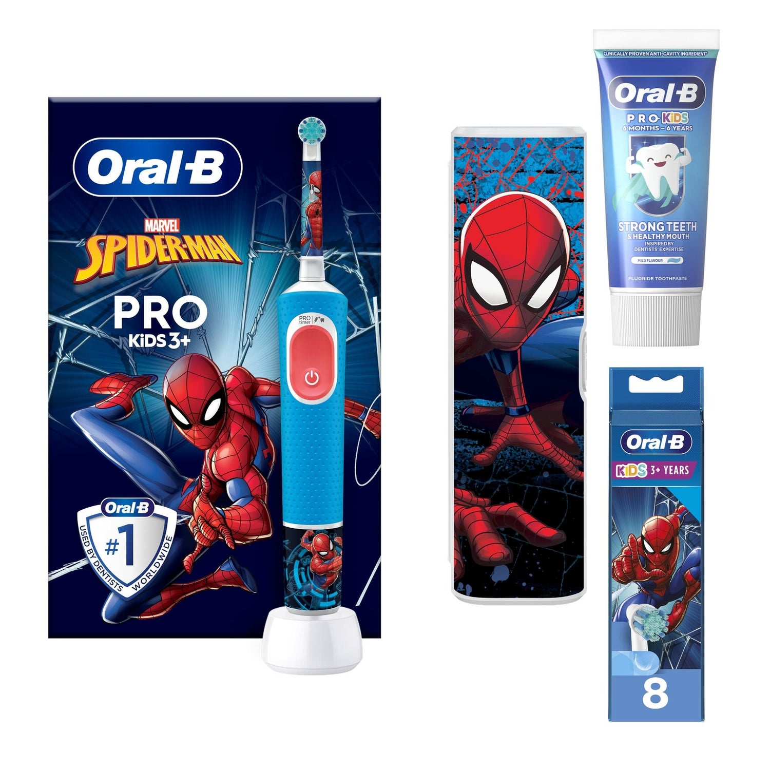 Oral-B Vitality Pro Kids Spiderman Electric Toothbrush with Travel Case