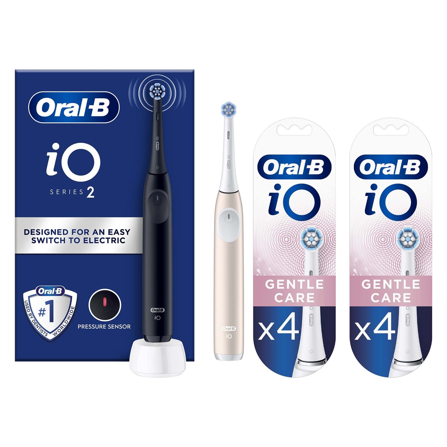 Oral-B iO2 Night Black & Calm Pink Electric Toothbrush Duo