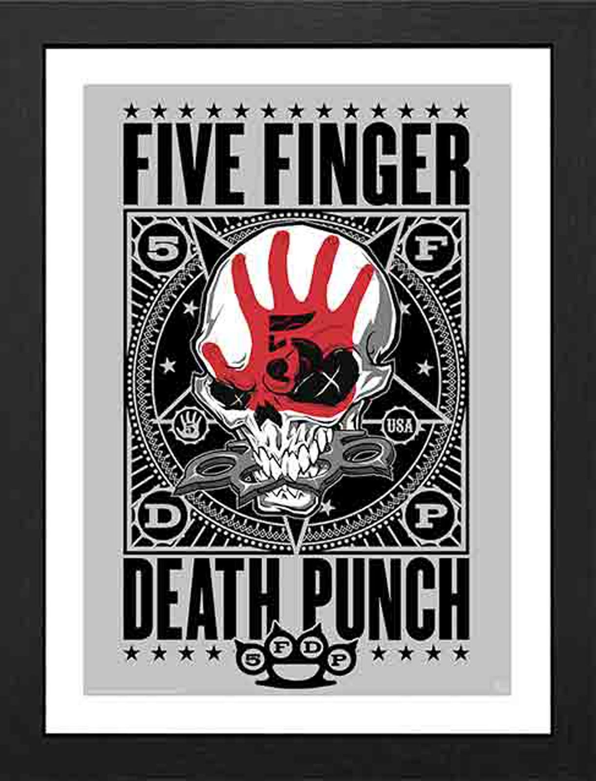 Five Finger Death Punch Punchagram 30 x 40cm Framed Collector Print