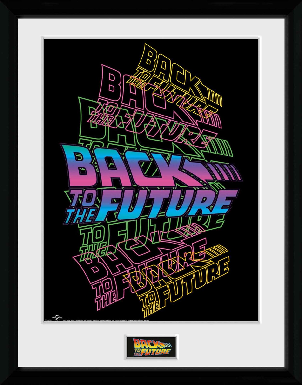 Back To The Future Neon 30 x 40cm Framed Collector Print