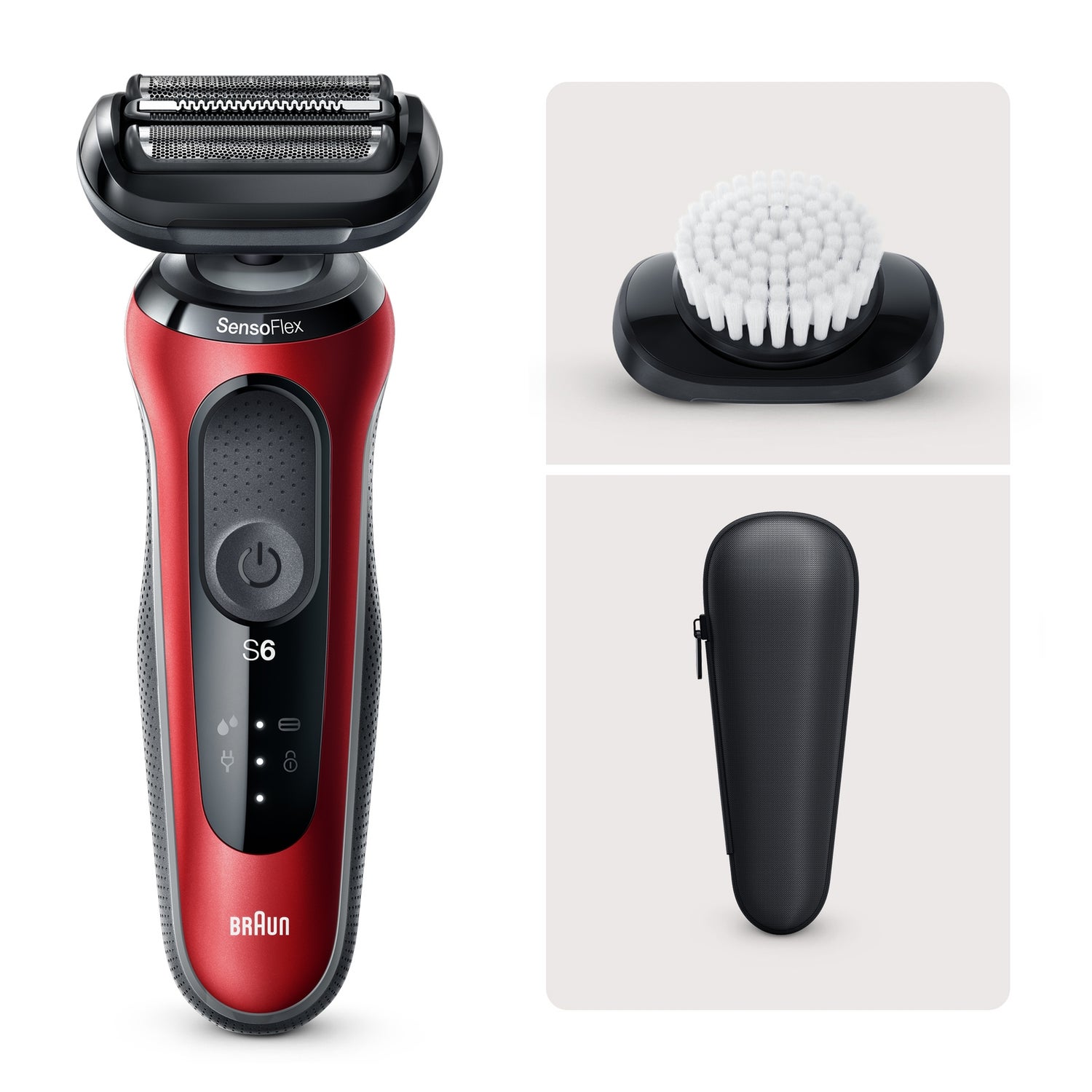 Braun Bundle: Series 6 60-R1000s Electric Shaver & EasyClick Cleaning Brush