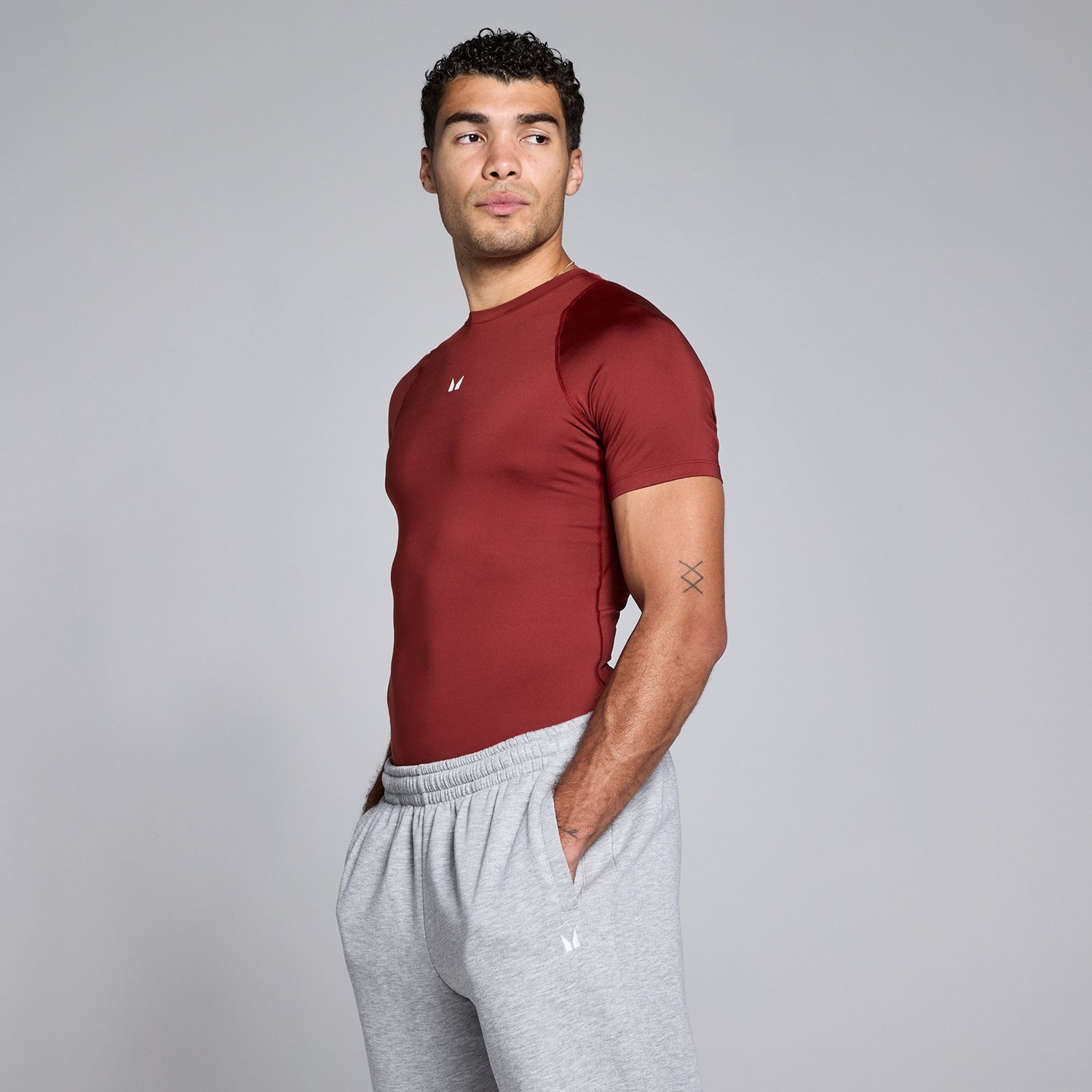 MP Men's Training Short Sleeve Baselayer - Cherry - XS