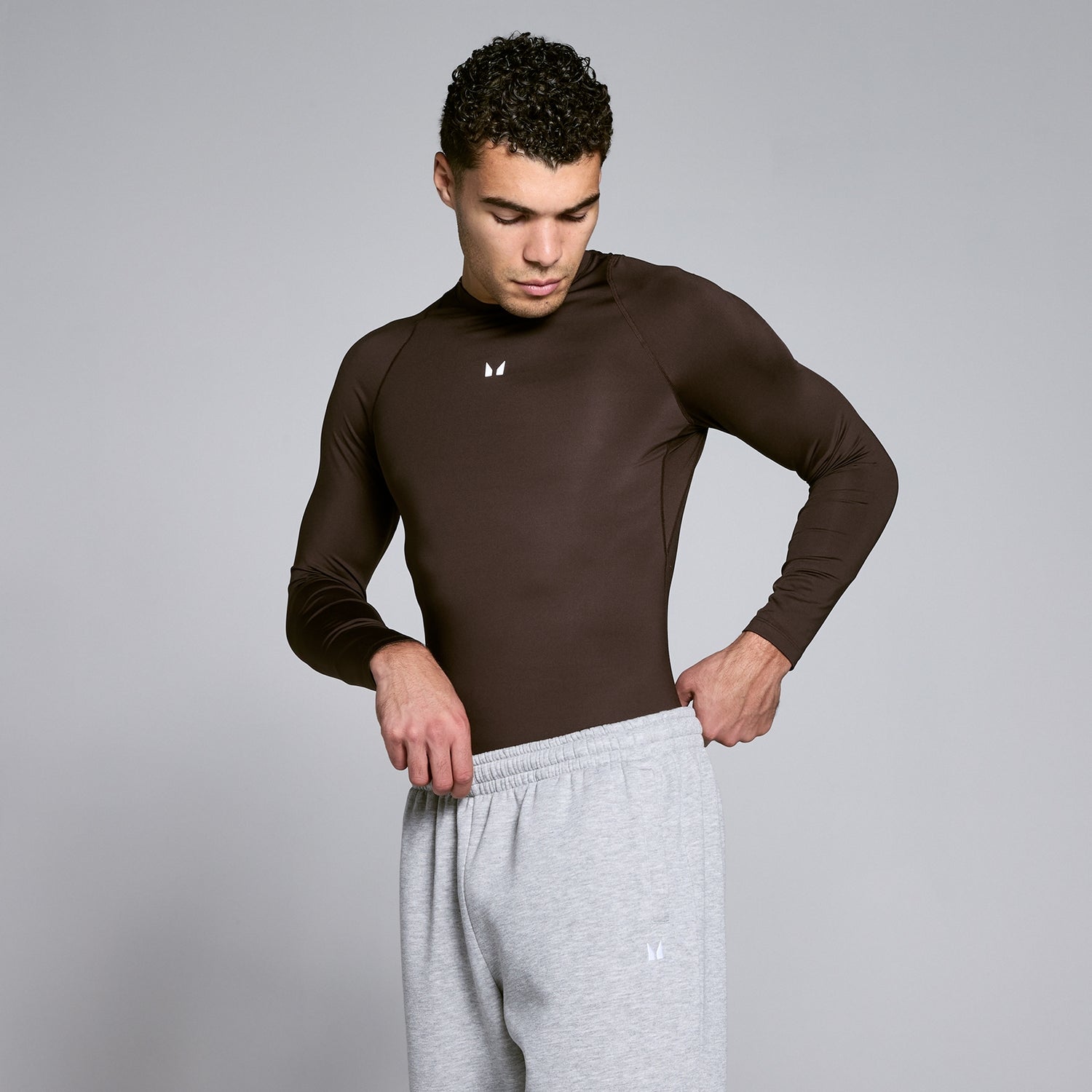 MP Men's Training Long Sleeve Baselayer - Chocolate - XS