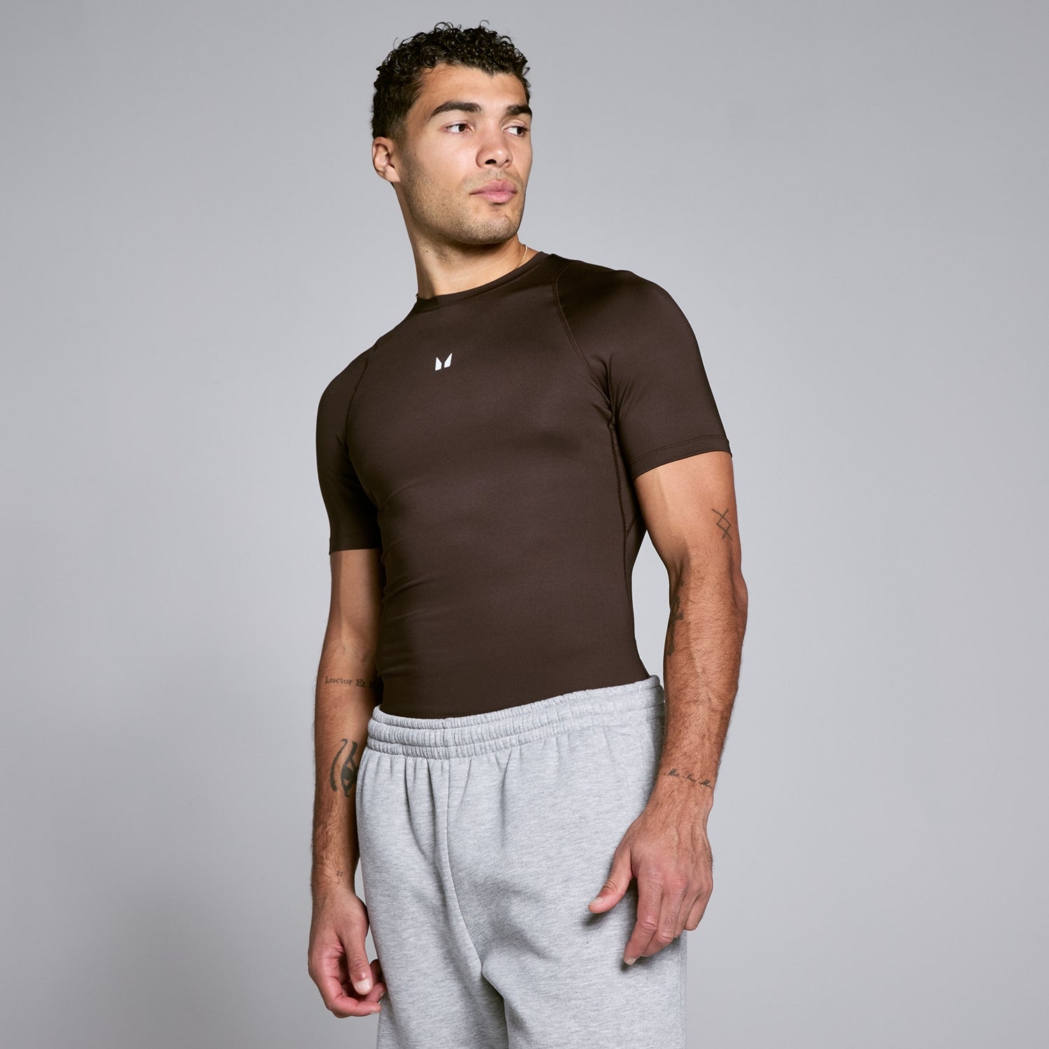 MP Men's Training Short Sleeve Baselayer - Chocolate  - S