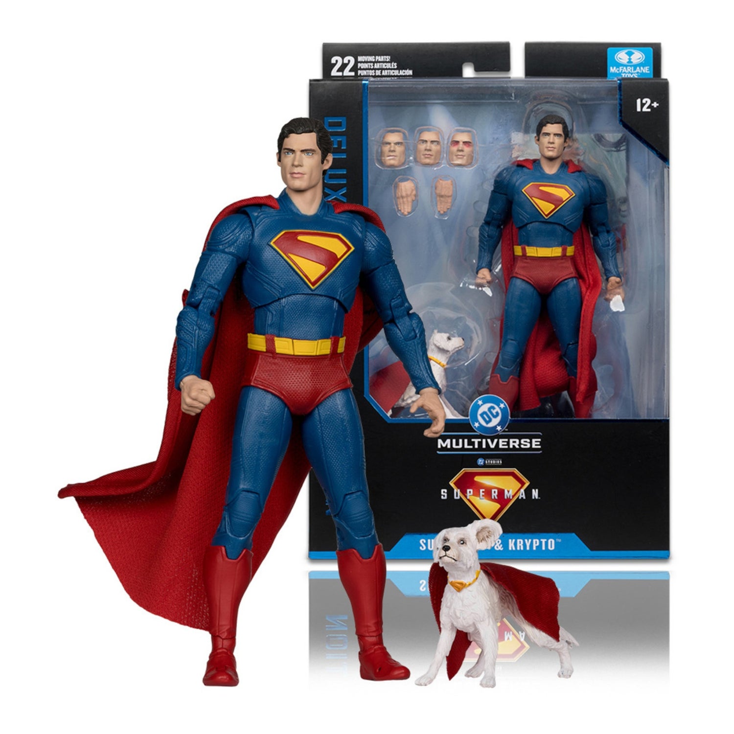 McFarlane Toys DC Comics Superman Movie Superman and with Krypto The Super Dog Deluxe Action Figure 7"