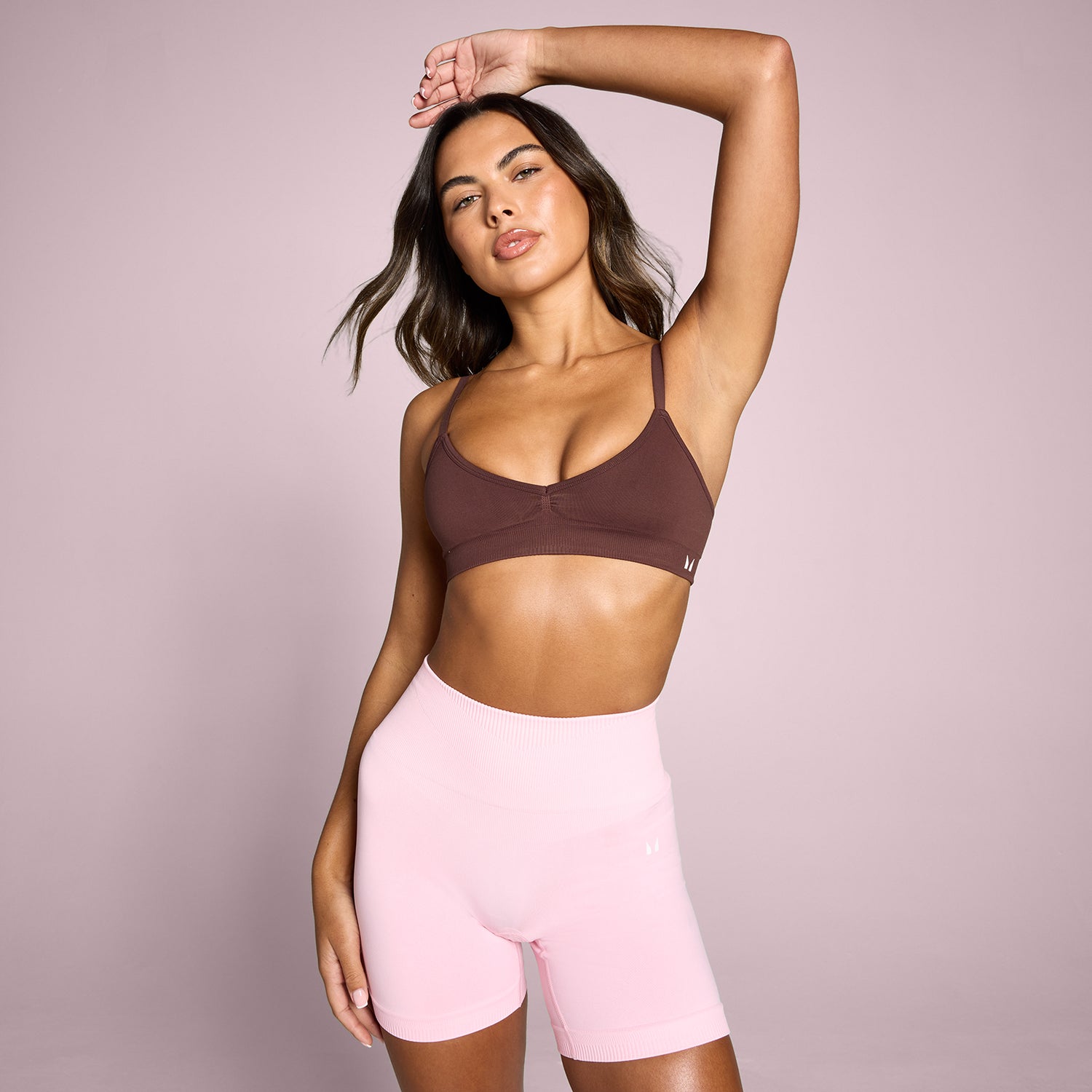 MP Women's Tempo Seamless Ruched Front Sports Bra - Fudge - XS