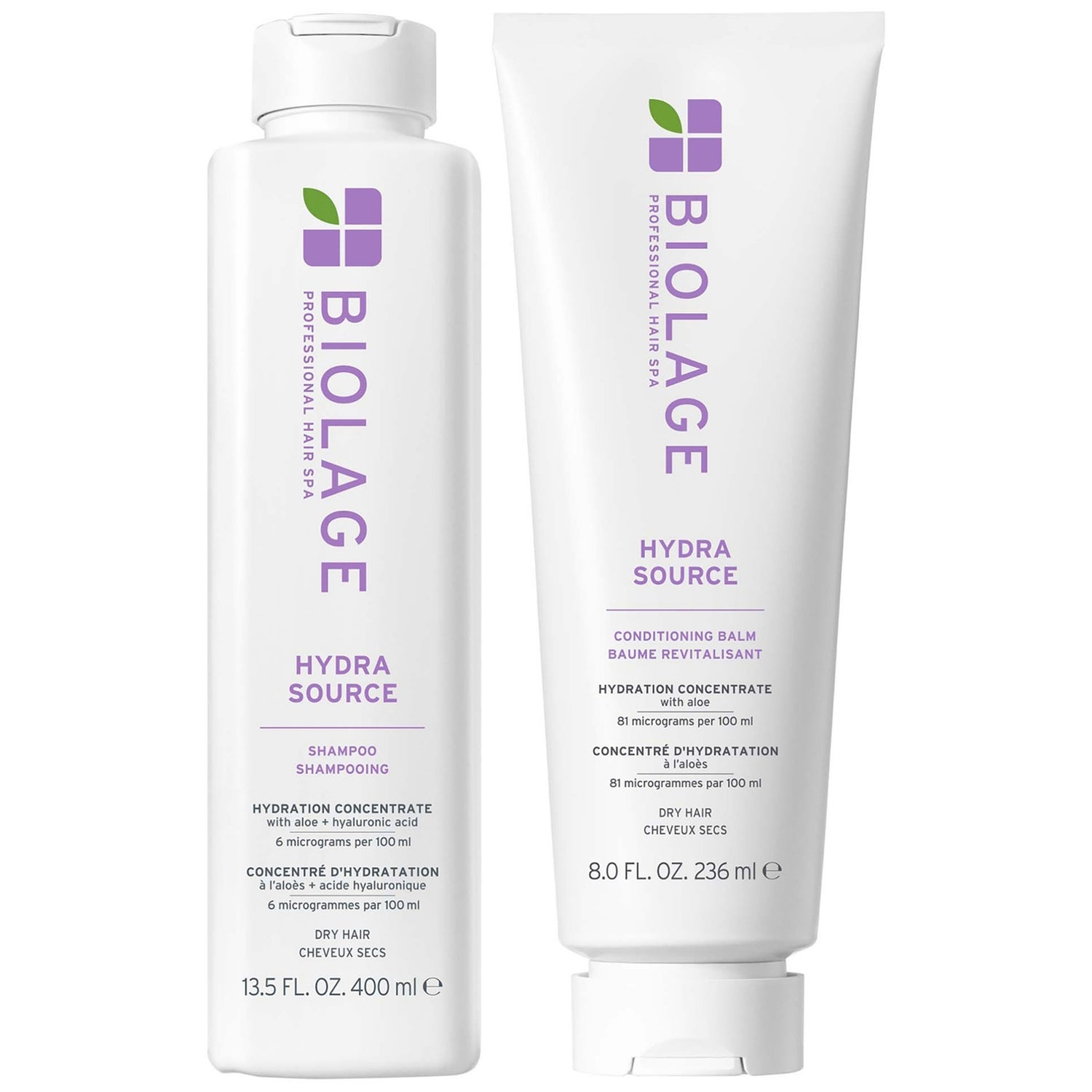 Biolage Hydra Source Shampoo 400ml and Conditioner 236ml Duo