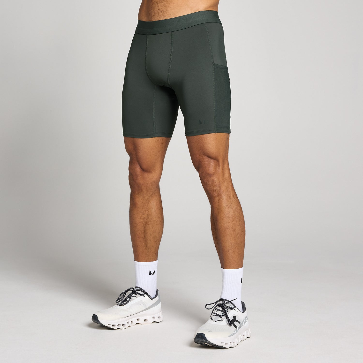 MP Men's Hybrid Pocket Half Tight - Washed Black - XS