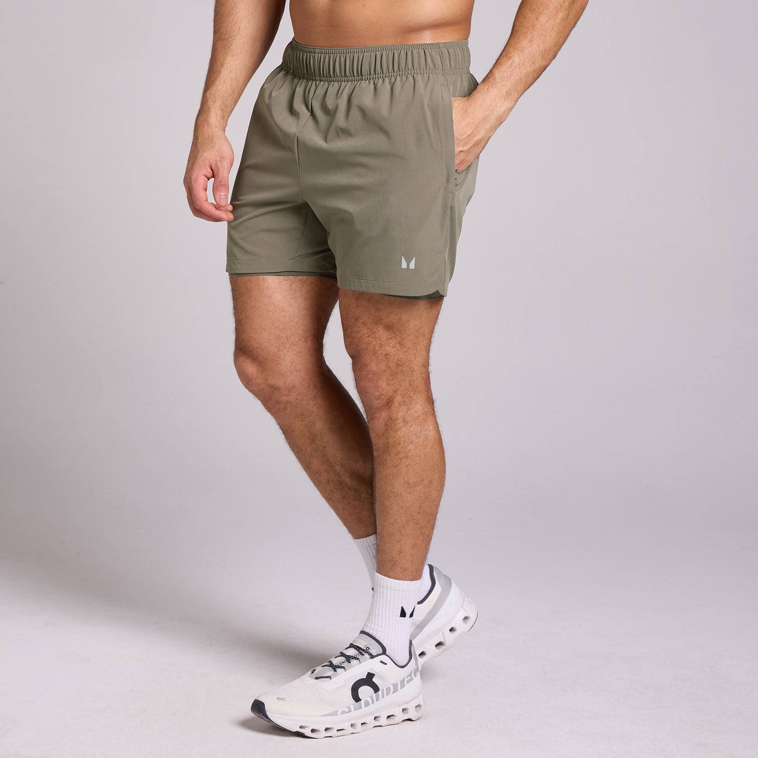 MP Men's 5" 2-in-1 Training Shorts - Bark - XS