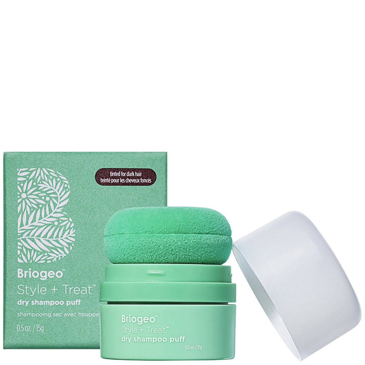 Briogeo Style + Treat Dry Shampoo Puff - Tinted for Dark Hair 15g