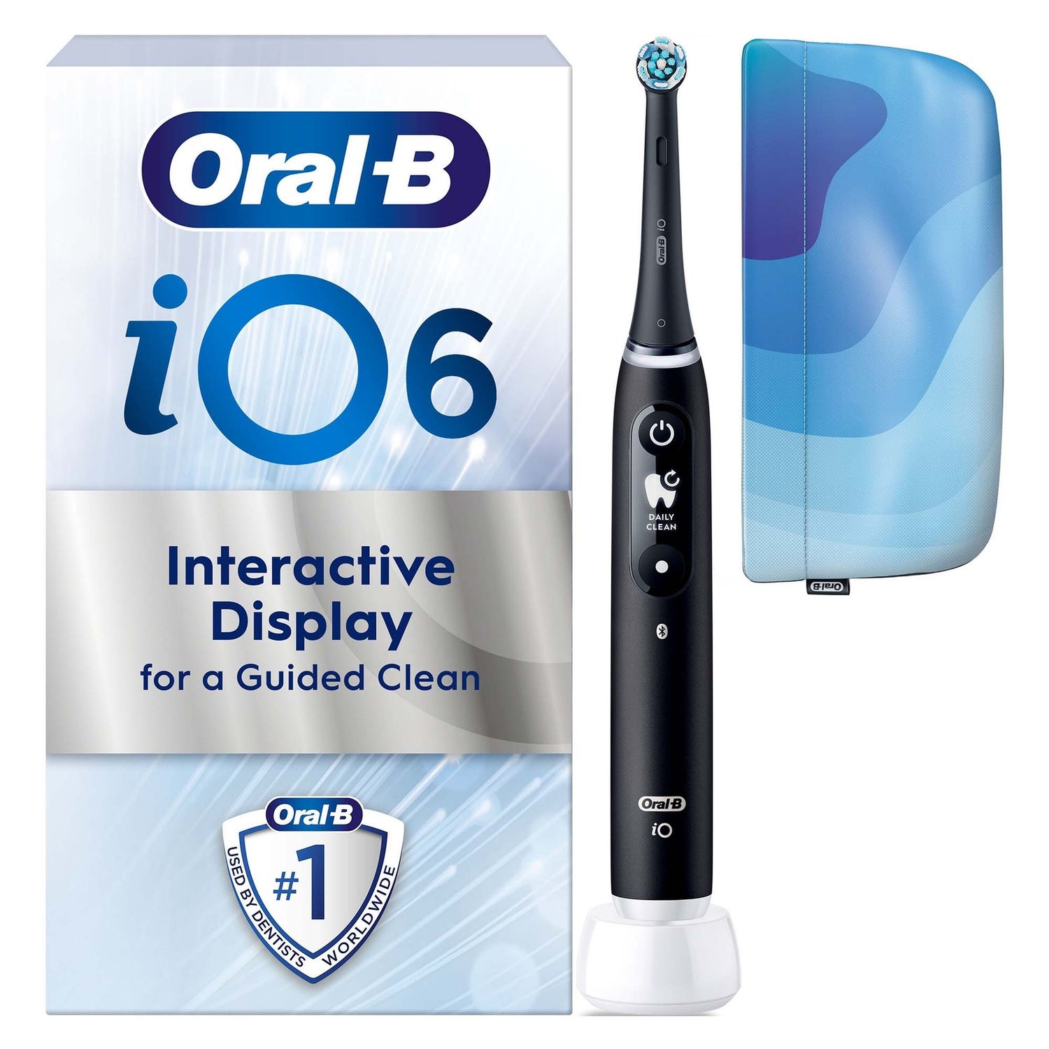 Oral-B iO 6 Black Electric Toothbrush, 1 Toothbrush Head, Designed By Braun