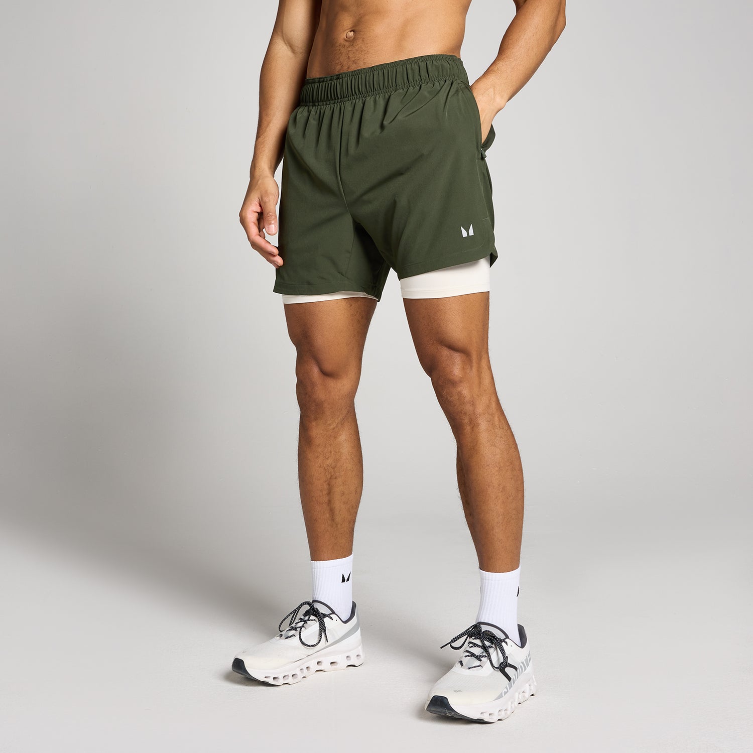 MP Men's 5" 2-in-1 Training Shorts - Forest Green - XS