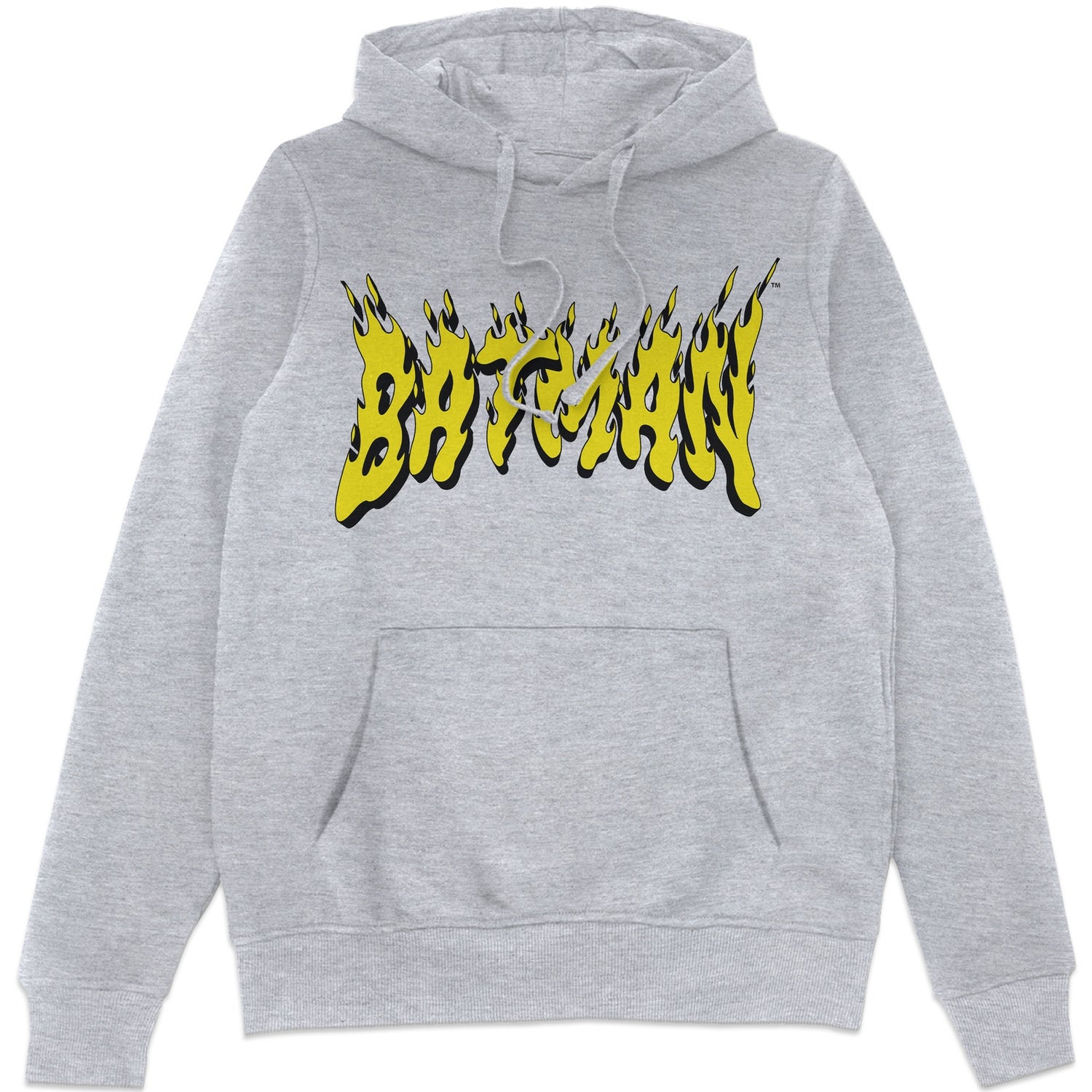 DC Comics Batman Text Fire Hoodie - Grey