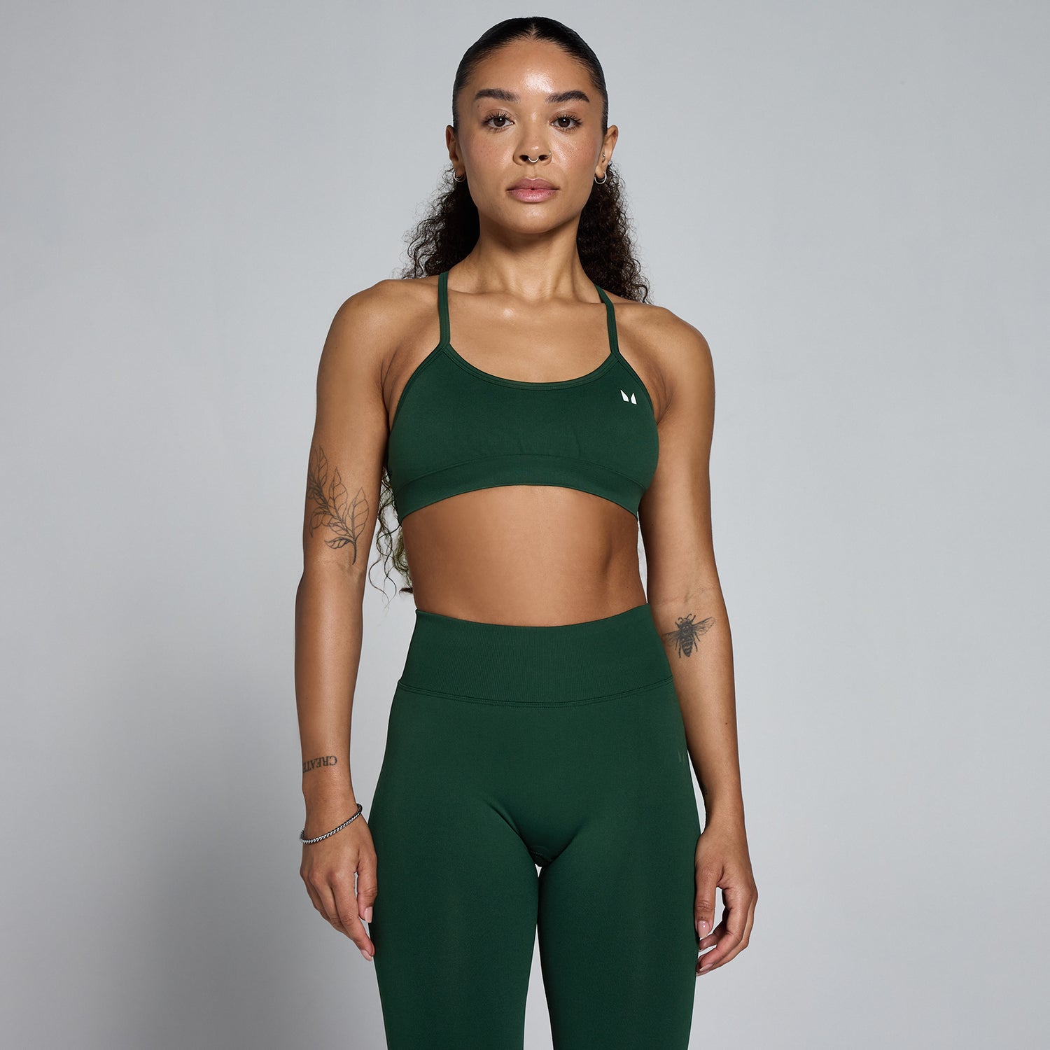 MP Women's Lift Seamless Strappy Bra - Dark Emerald - XS