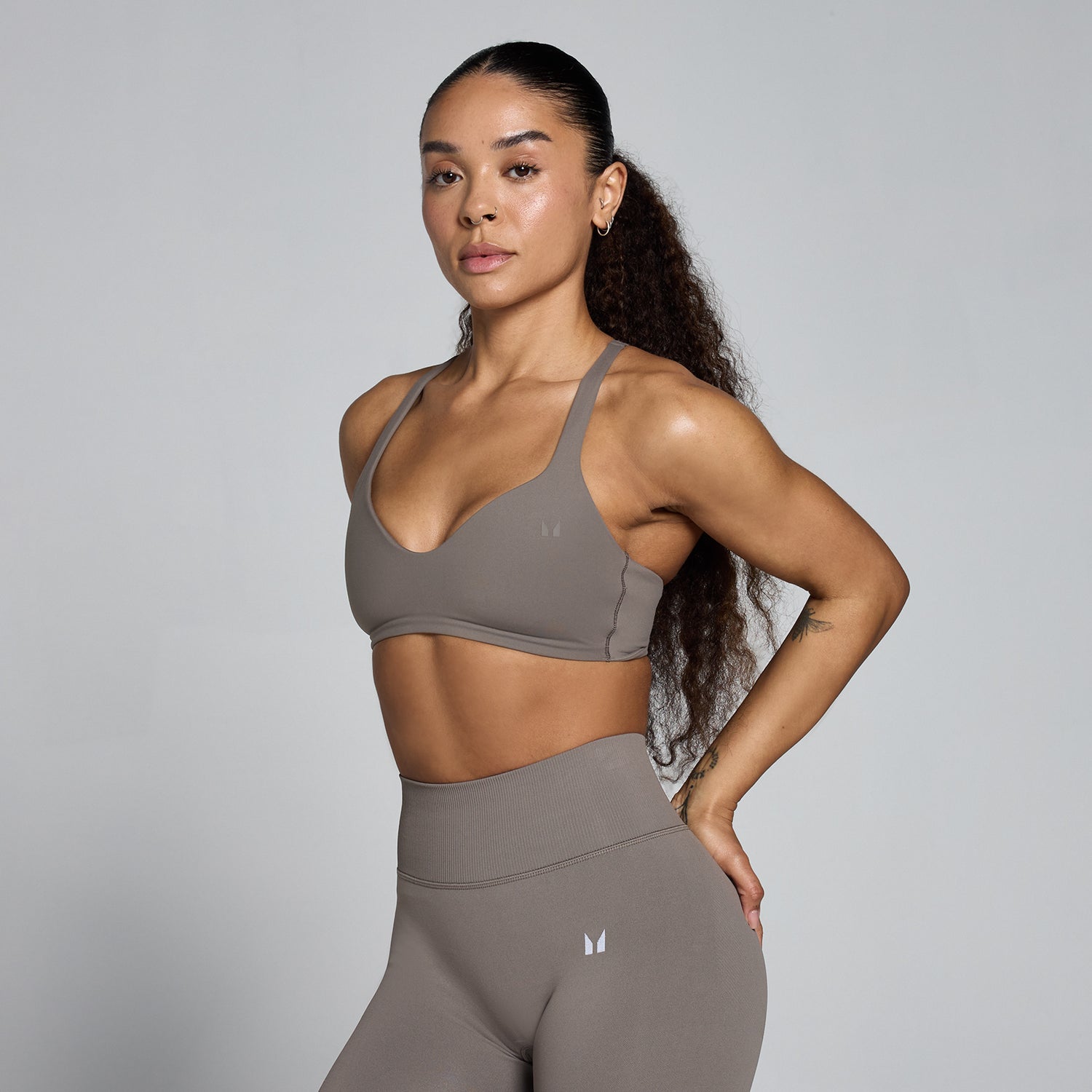 MP Women's Tempo Twist Back Sports Bra - Ash Grey - XS