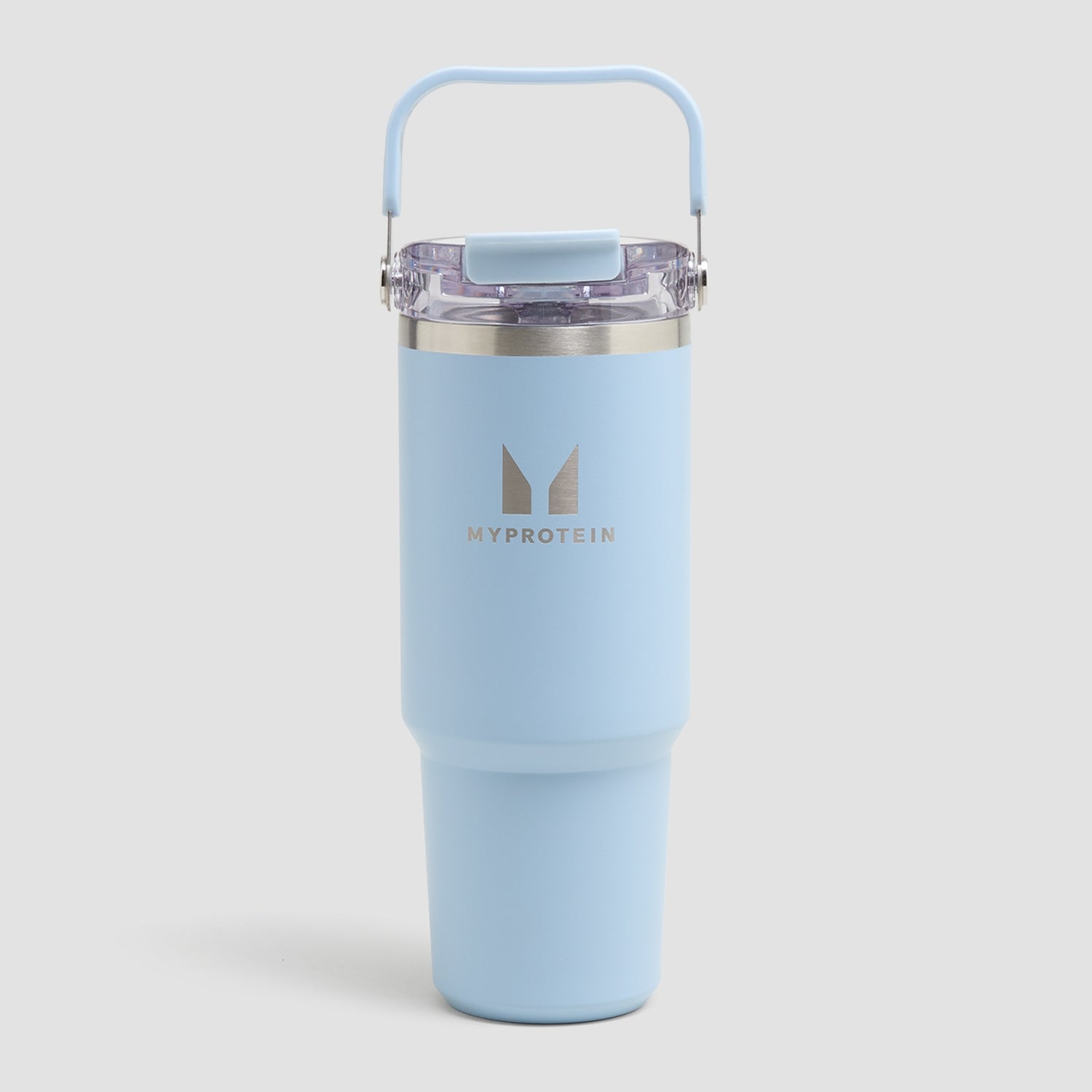 Myprotein Recycled Metal Top Handle Straw Bottle 900ml - Baby Blue