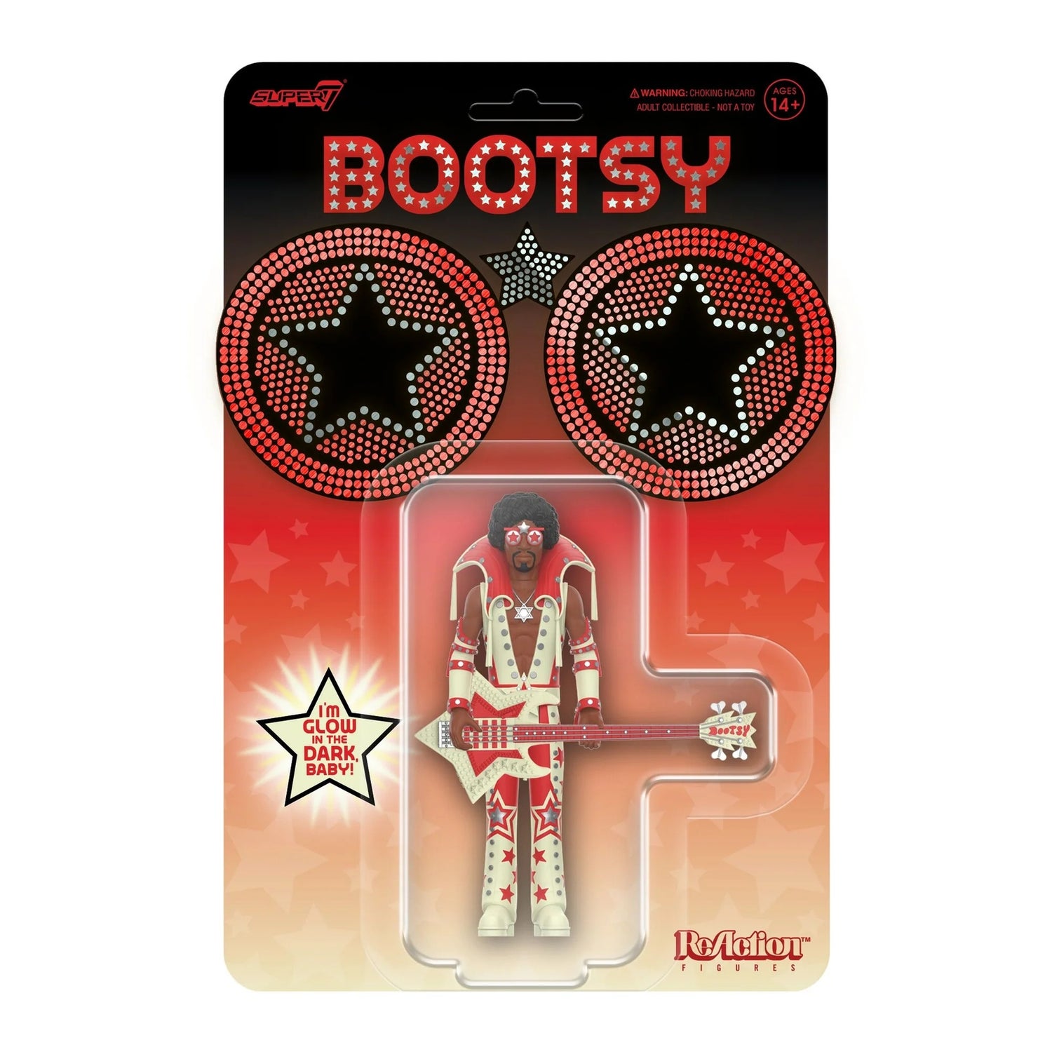 Super7 Bootsy Collins Reaction Figures Wave 03 - Bootsy Collins (Glow)