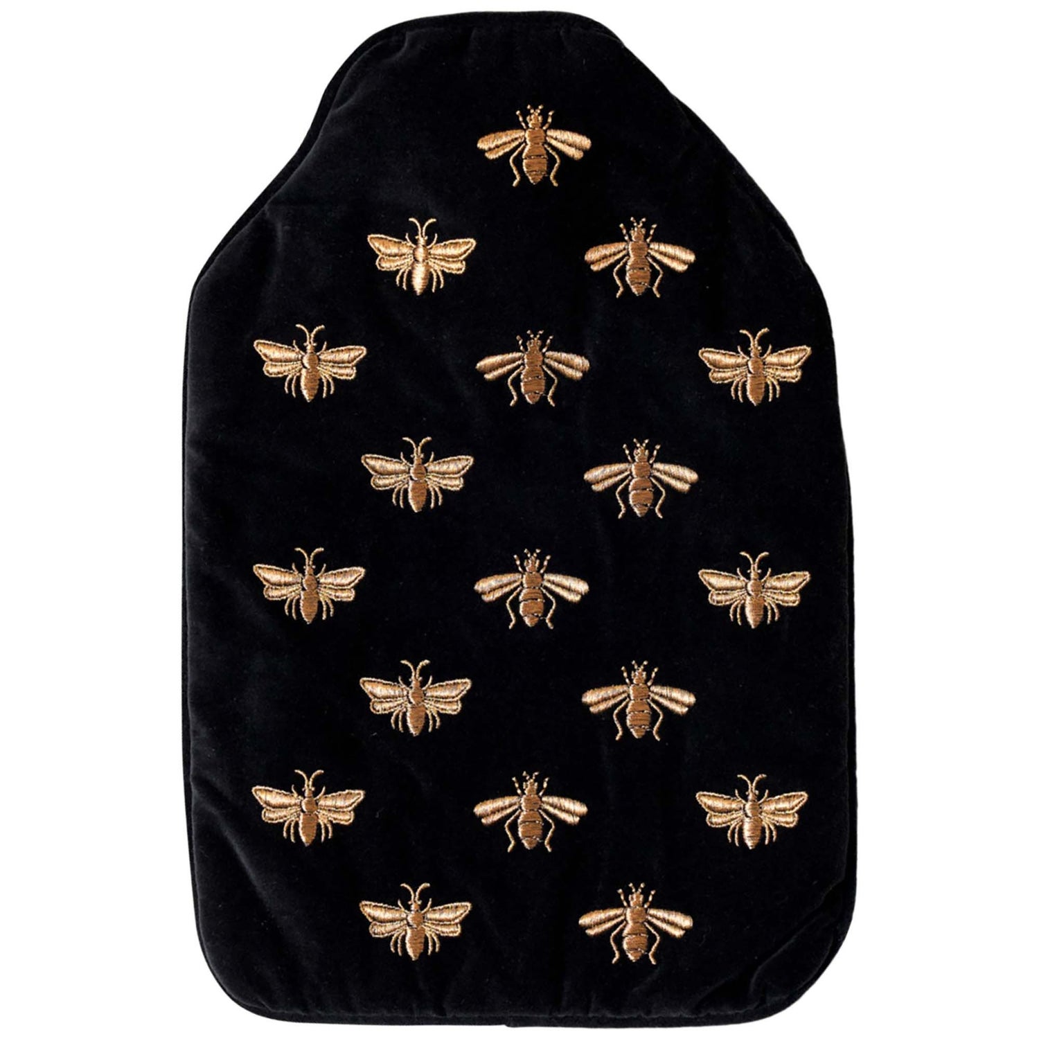 Elizabeth Scarlett Honey Bee Charcoal Velvet Hot Water Bottle