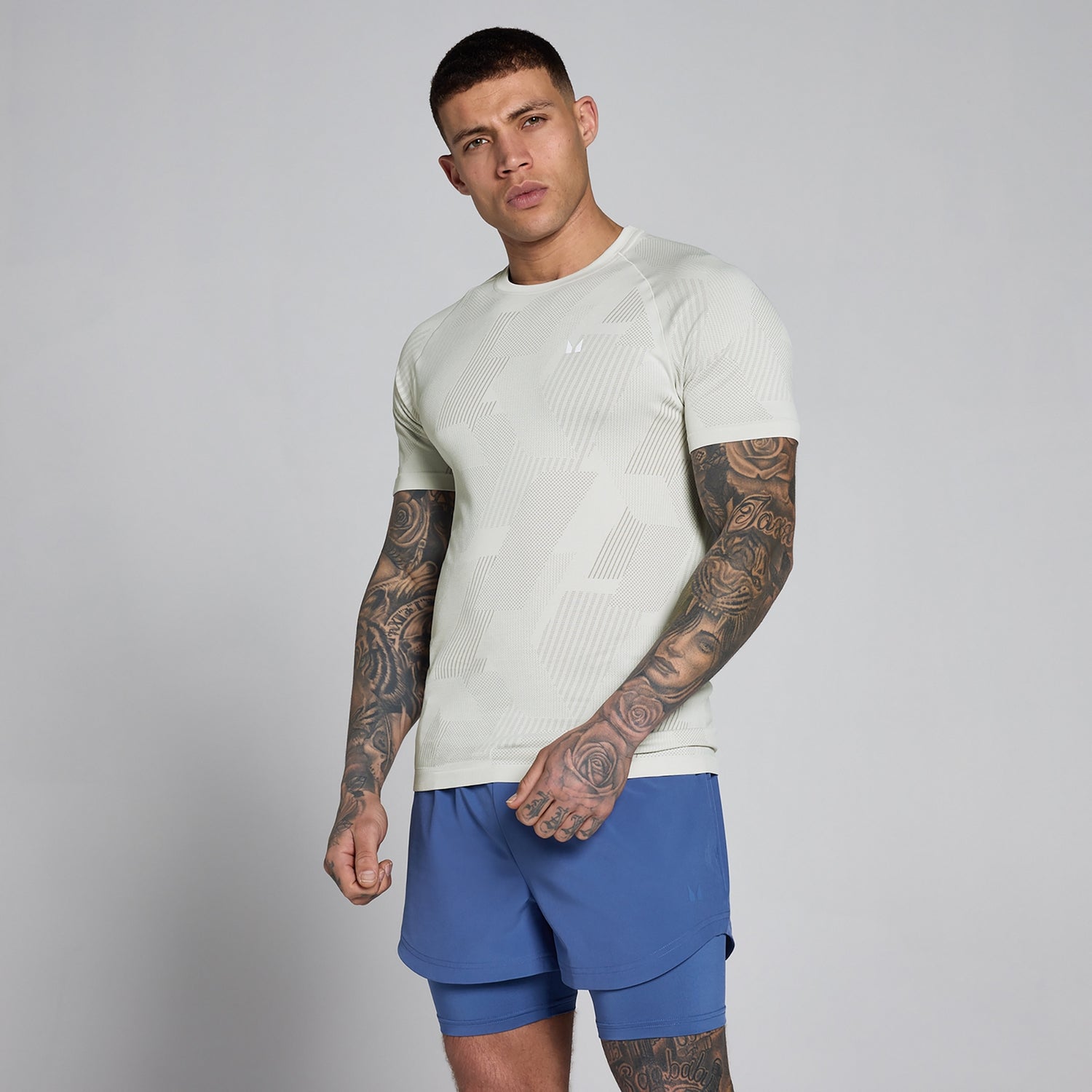 MP Men's Tempo Pillar Graphic Seamless T-Shirt - Mist - XS