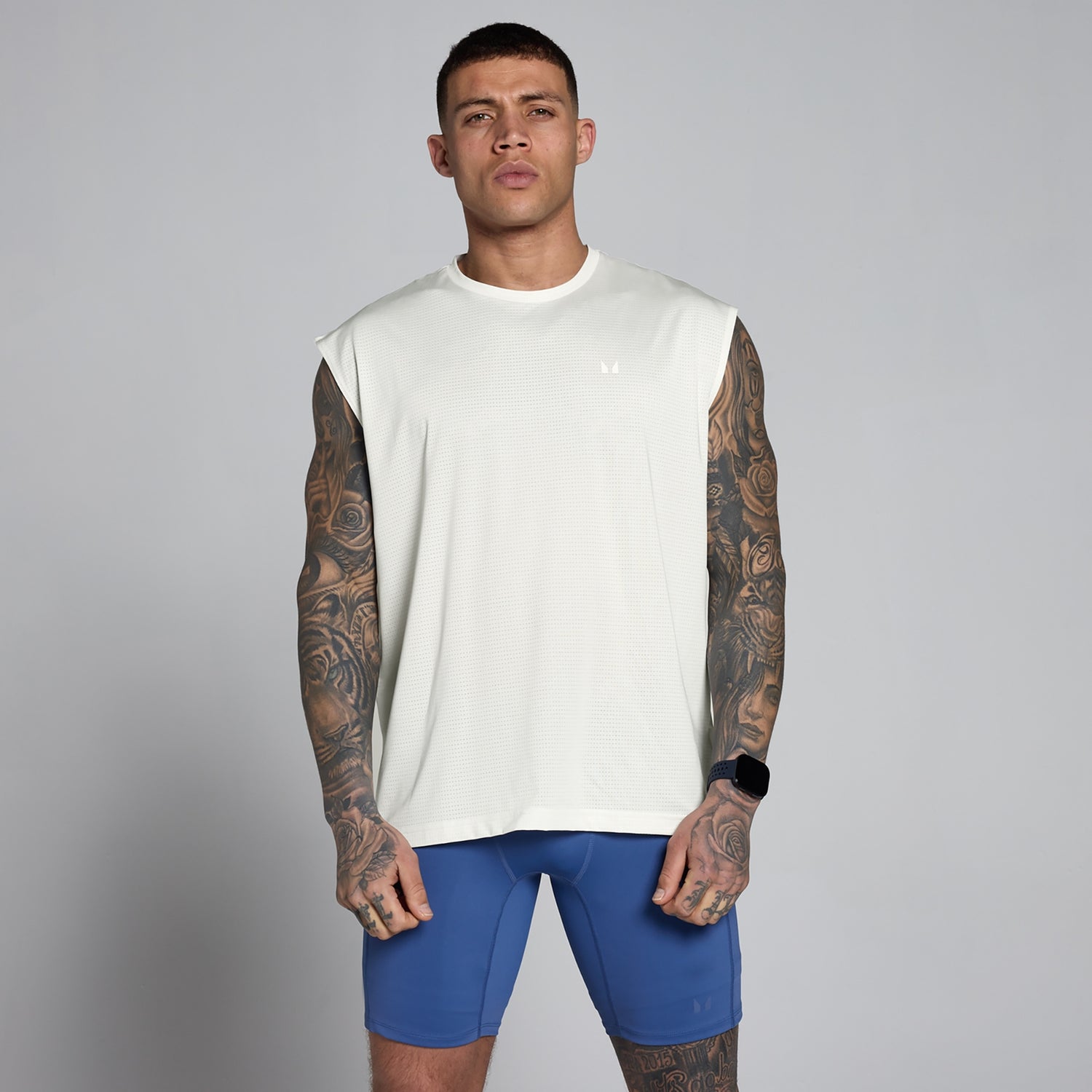 MP Men's Hybrid Oversized Mesh Tank - Mist - XS