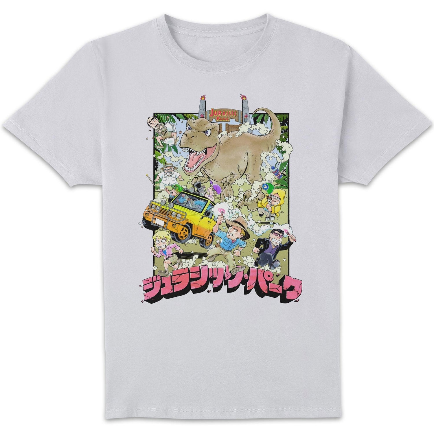 Jurassic Park Anime Character Scene Anime Unisex T-Shirt - White