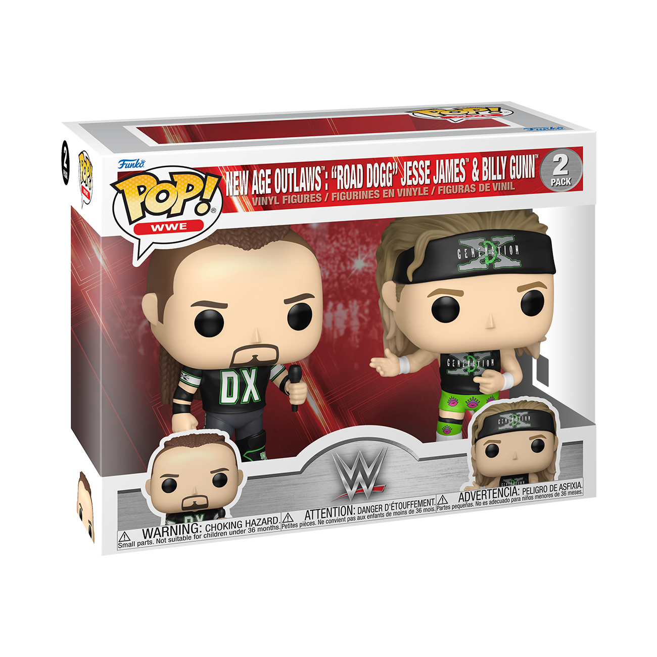 WWE New Age Outlaws 2-Pack Funko Pop Vinyl Merchandise Zavvi UK