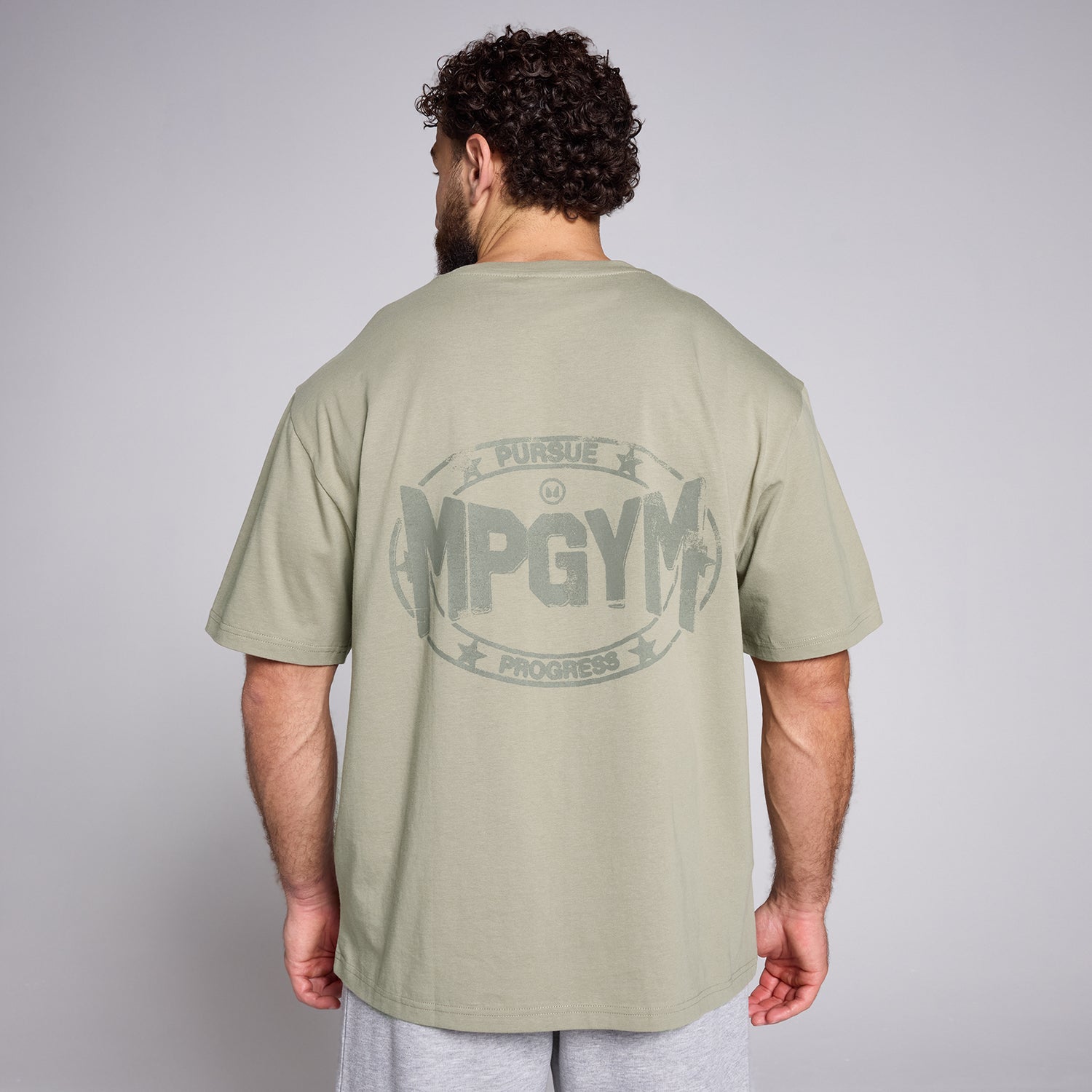 MP Men's Origin MPGYM Oversized Graphic T-Shirt - Deep Sage - XS