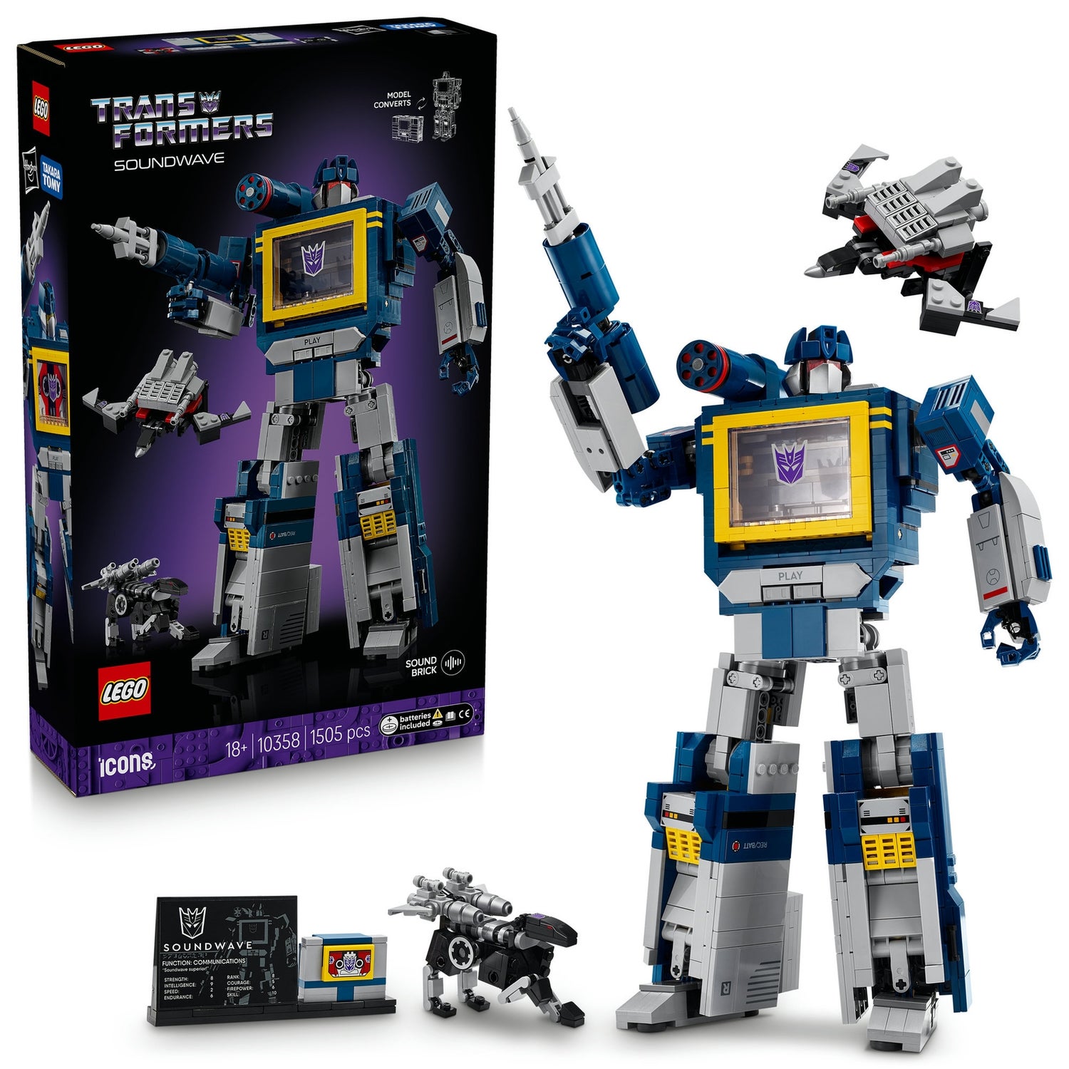 LEGO® Icons Transformers: Soundwave Model Kit Building Set for Adults 10358