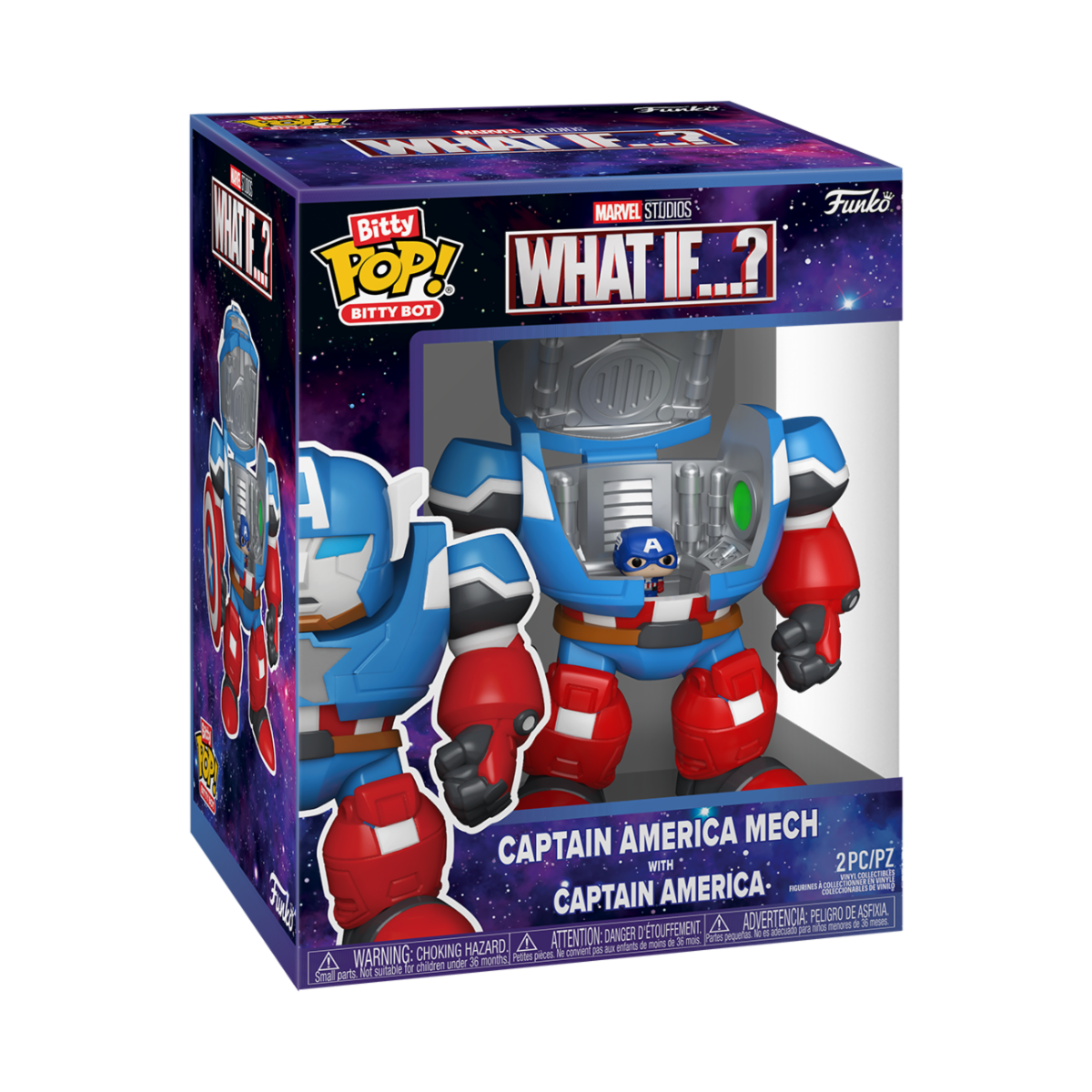 Marvel What If Captain America Mech with Captain America Funko POP Bitty Bots