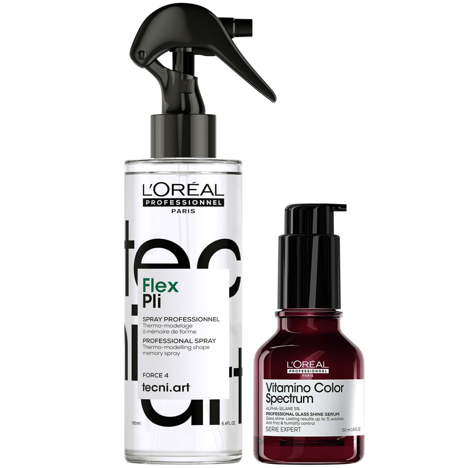 L’Oreal Professionnel: Tecni Art Pli Thermo modelling Hair Styling Spray & Vitamino Spectrum Glass Shine Serum, Anti-Frizz