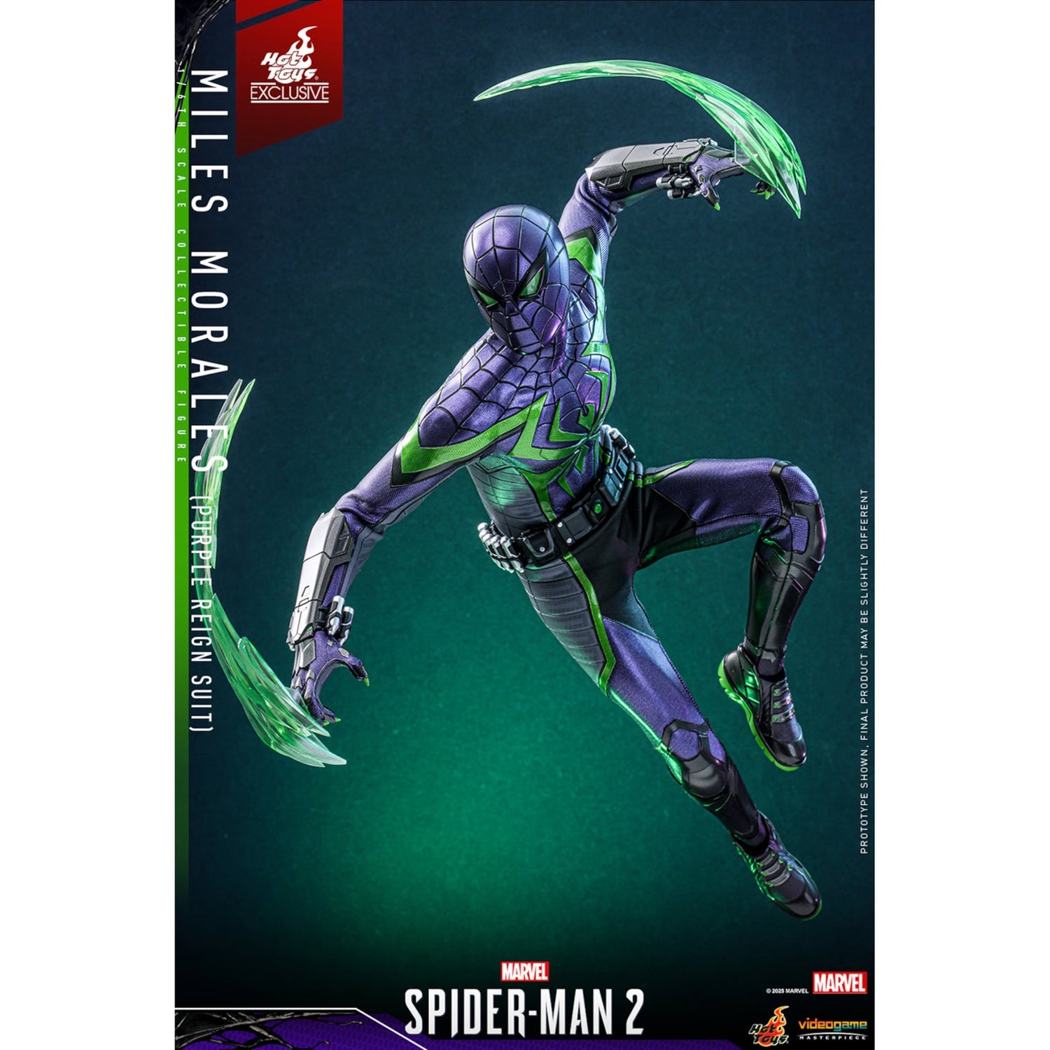 Hot Toys Spider-Man 2 Mile Morales 1/6th Scale Poseable Figure (Purple Reign Suit) (30cm)