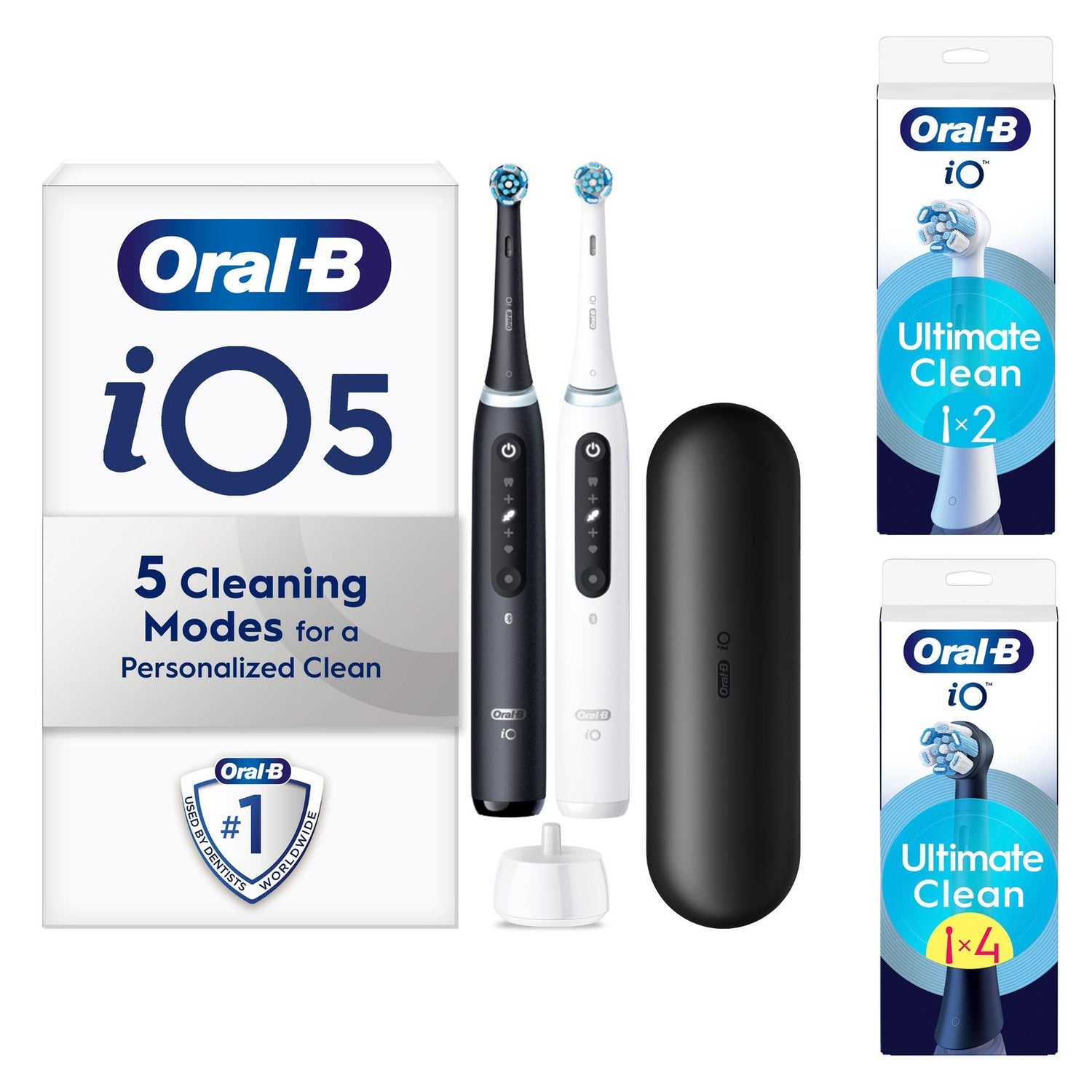 Oral-B iO5 Black & White Electric Toothbrushes, Duo Pack 