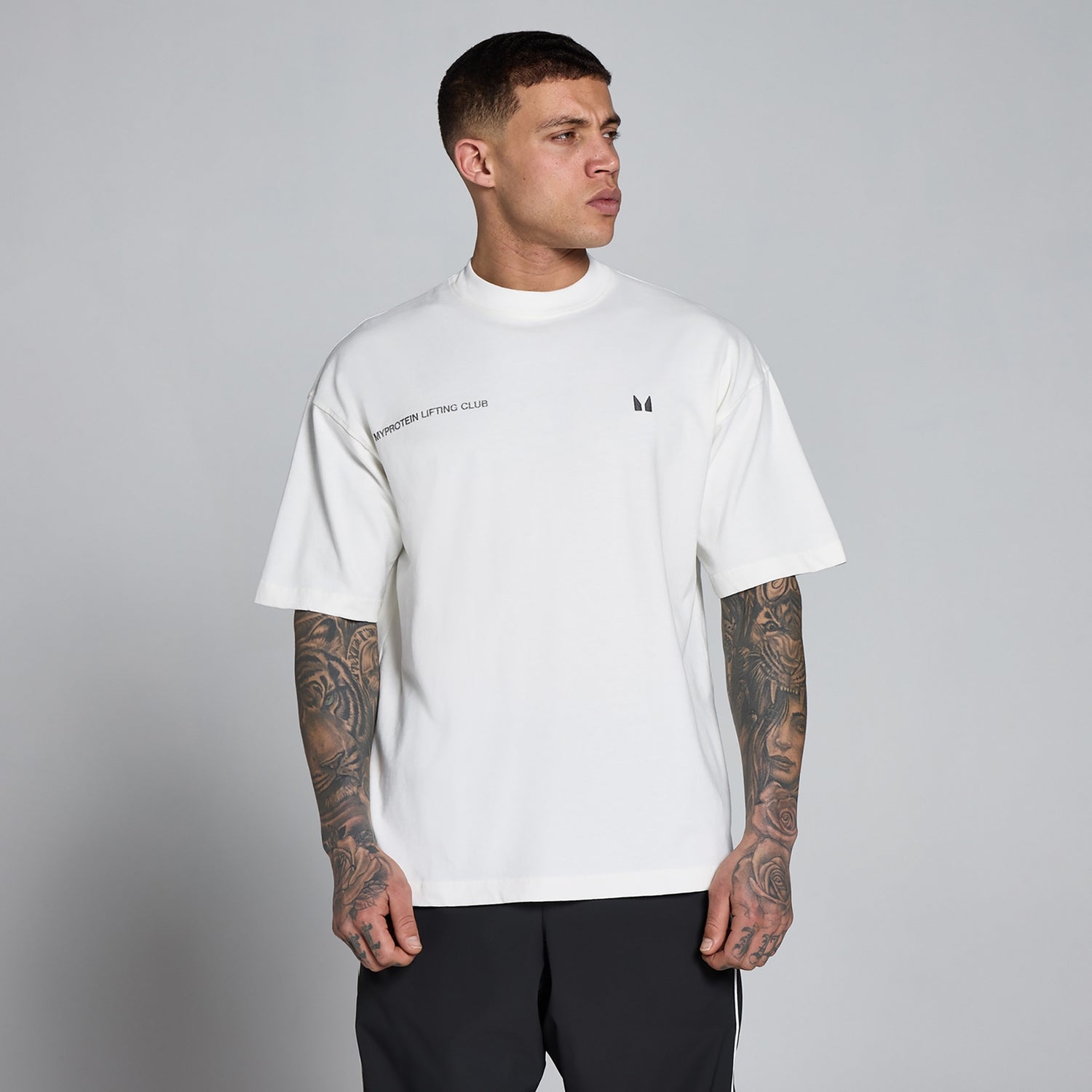 MP Men's Lift Graphic Washed Oversized Cotton T-Shirt - Vintage White  - XS