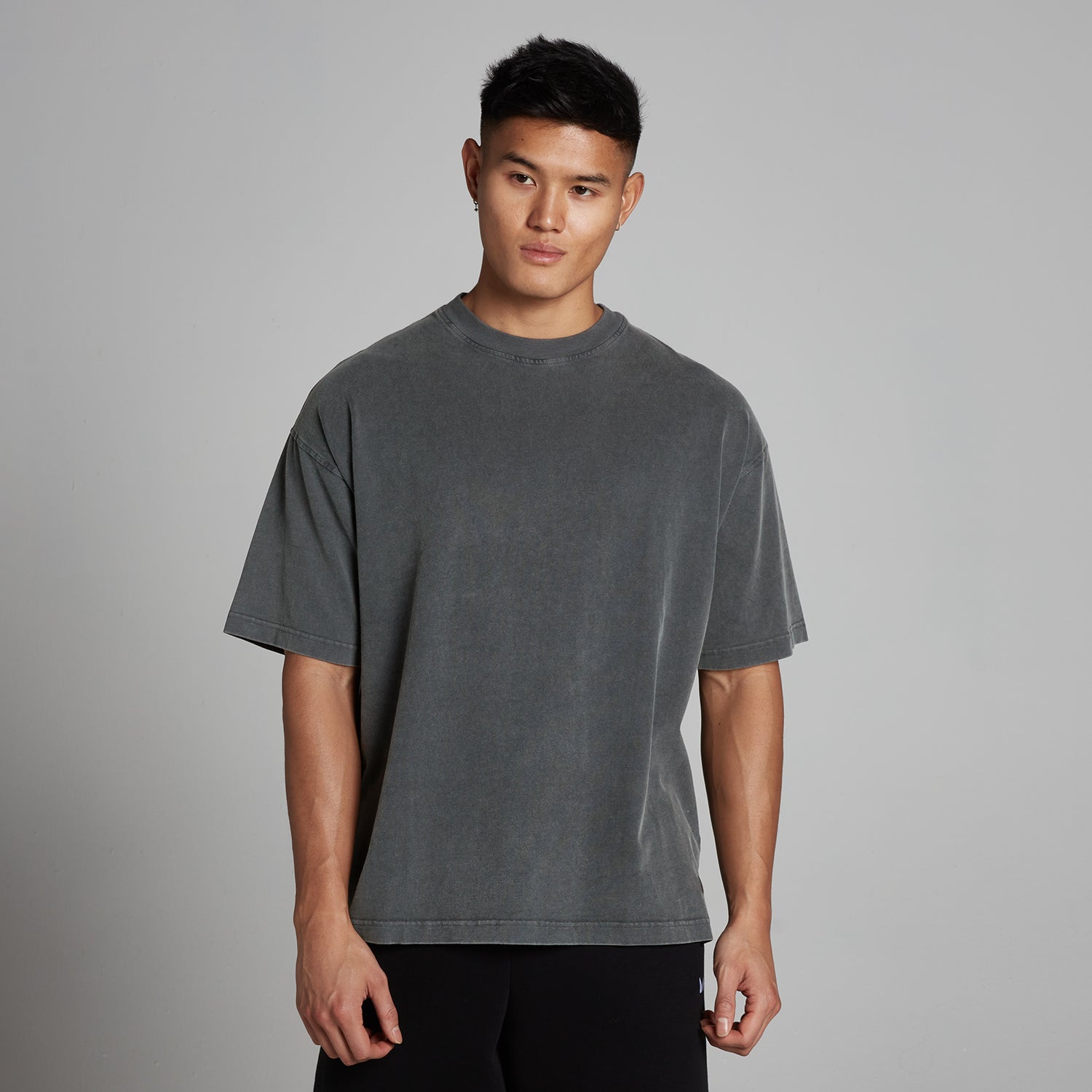 MP Men's Washed Oversized Cotton T-Shirt  - Dark Grey - XS