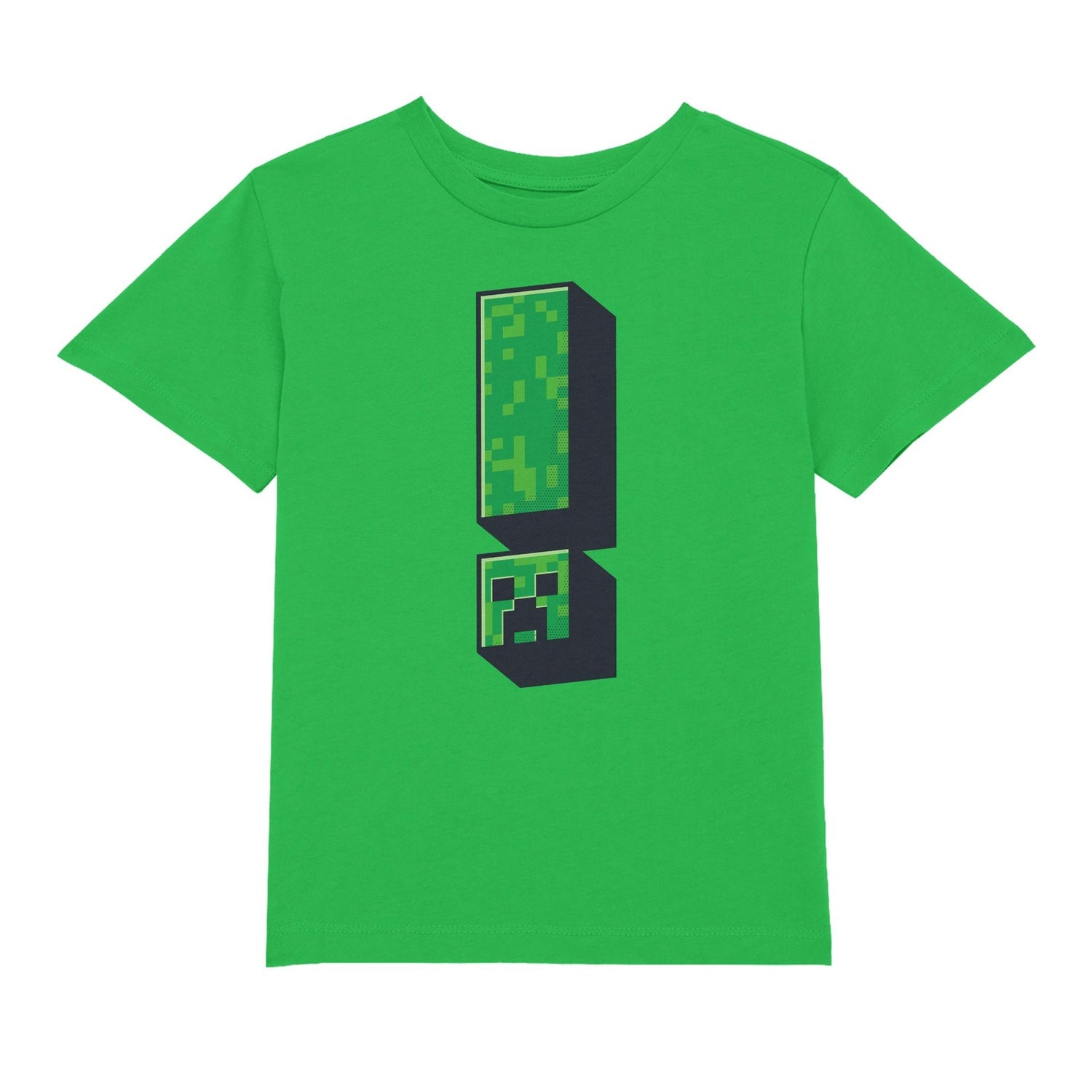 Minecraft Creeper Exclamation Kids' T-Shirt - Kelly Green