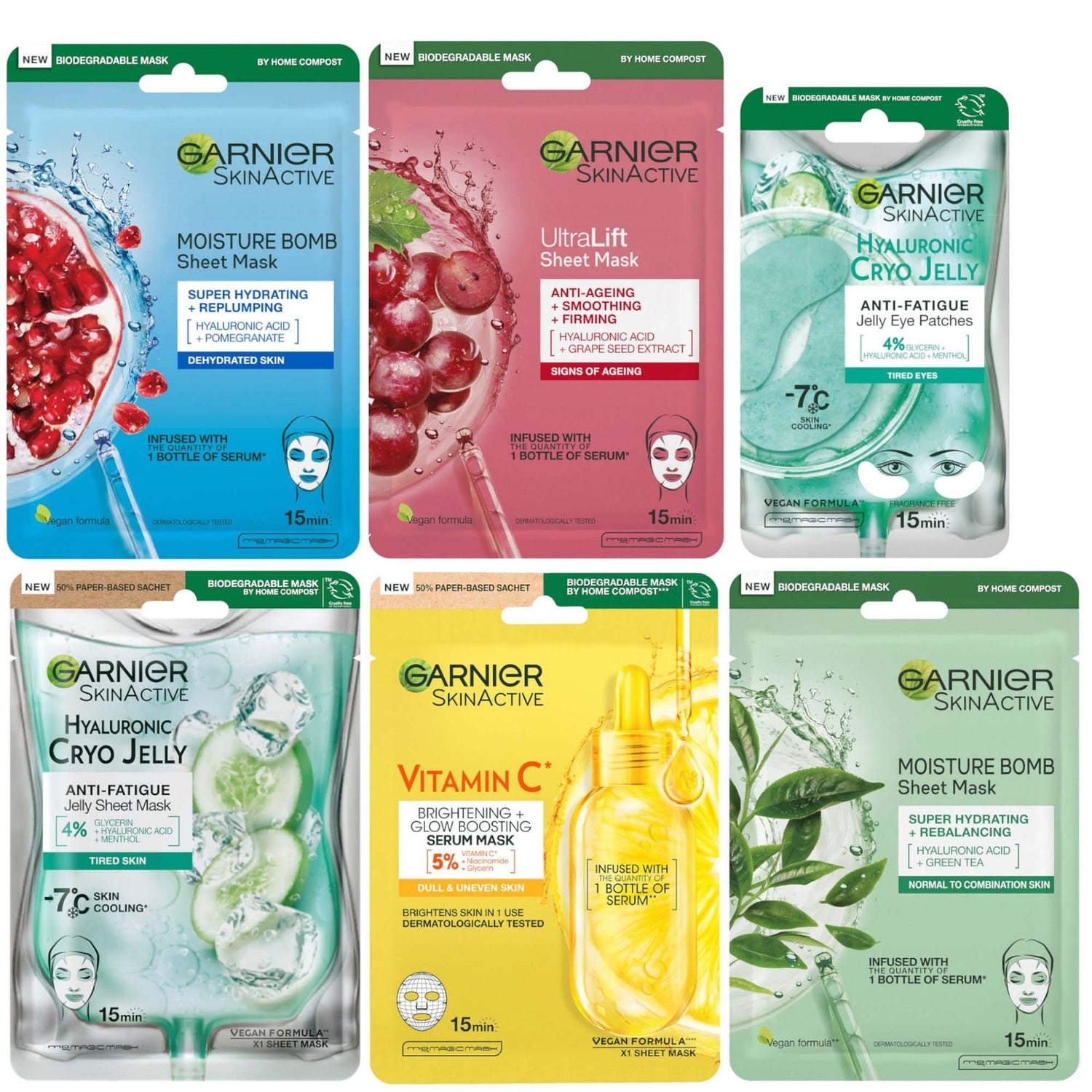 Garnier SkinActive Face Sheet Mask Party (6 Masks)