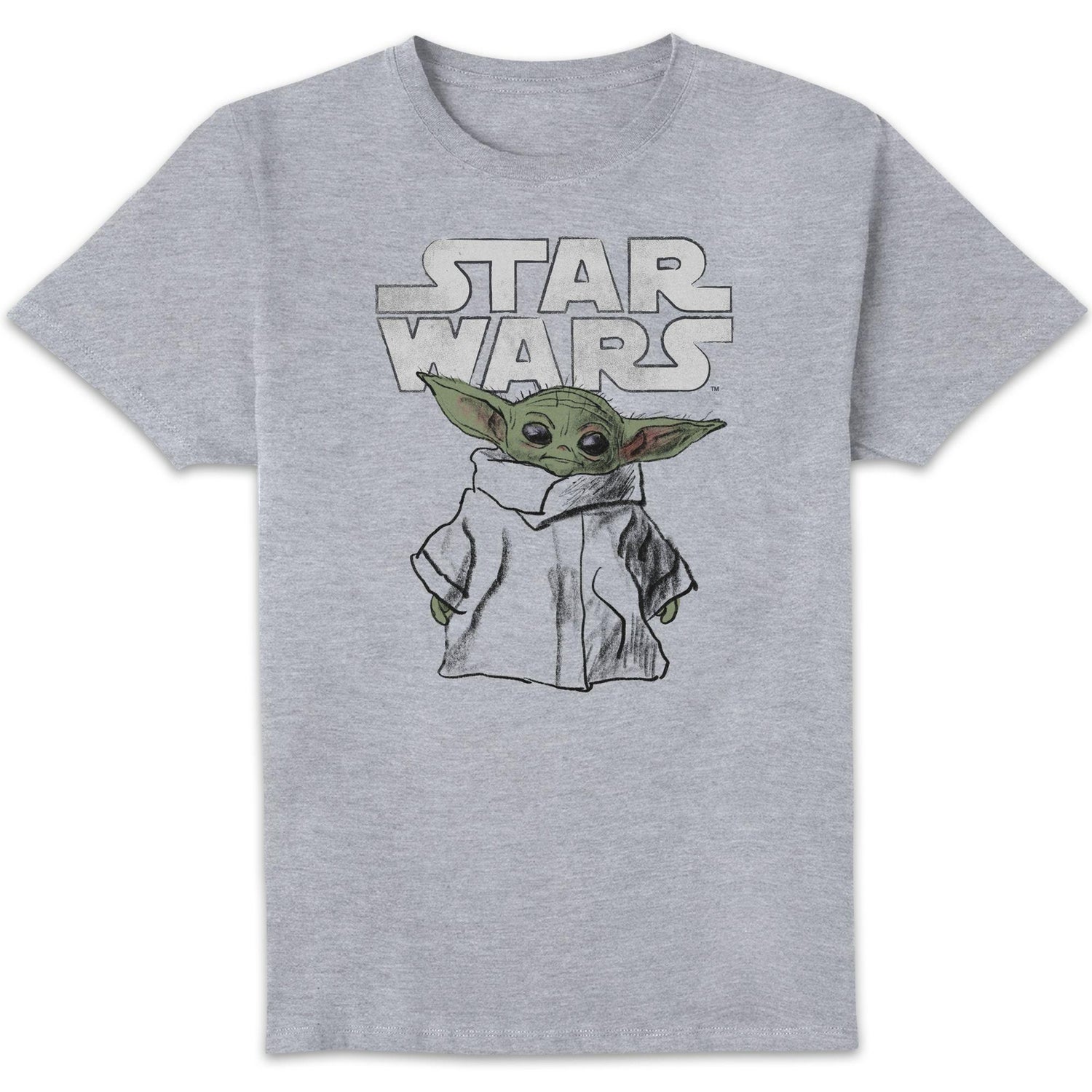 Star Wars The Mandalorian Child Sketch Unisex T-Shirt - Grey
