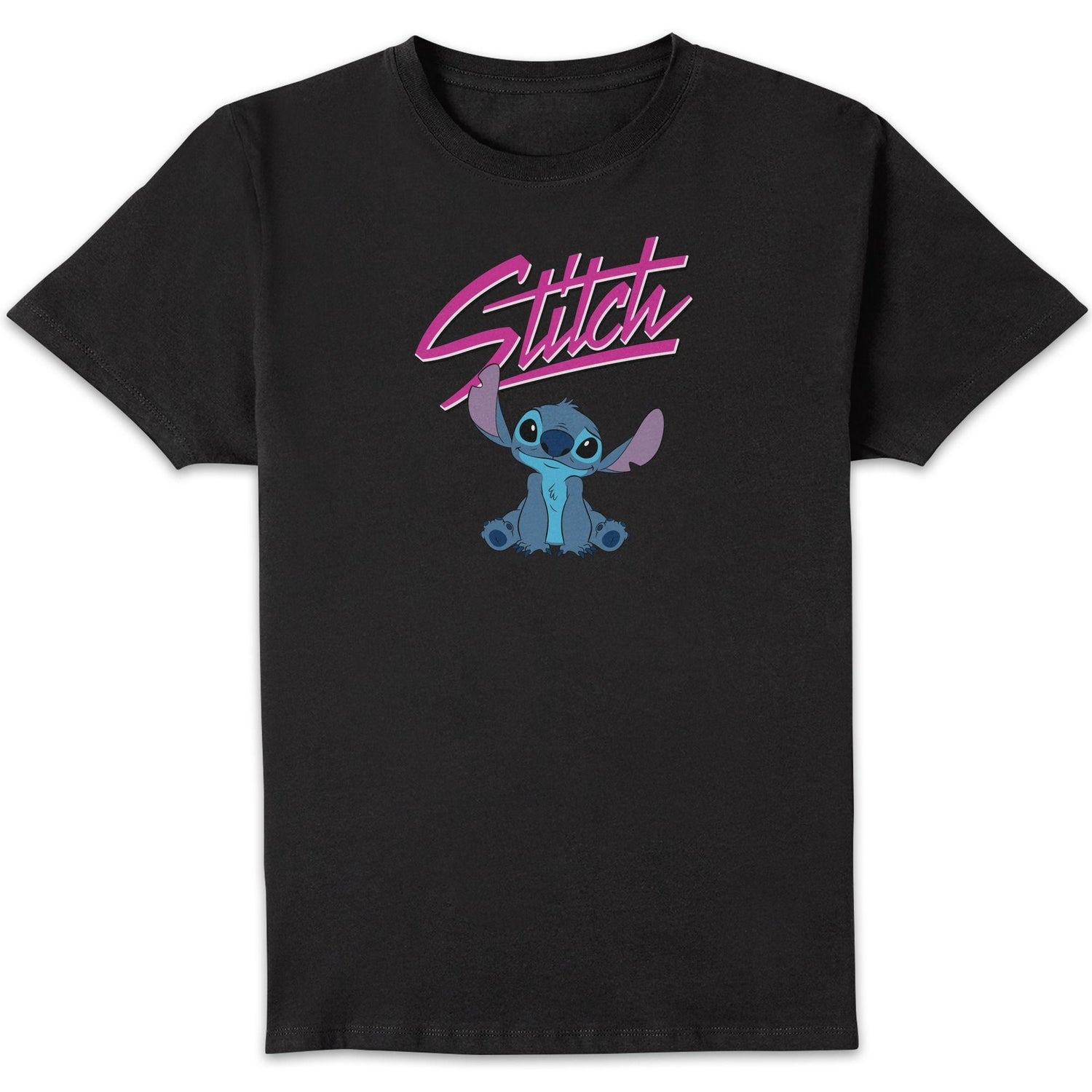 Disney Stitch Script Unisex T-Shirt - Black