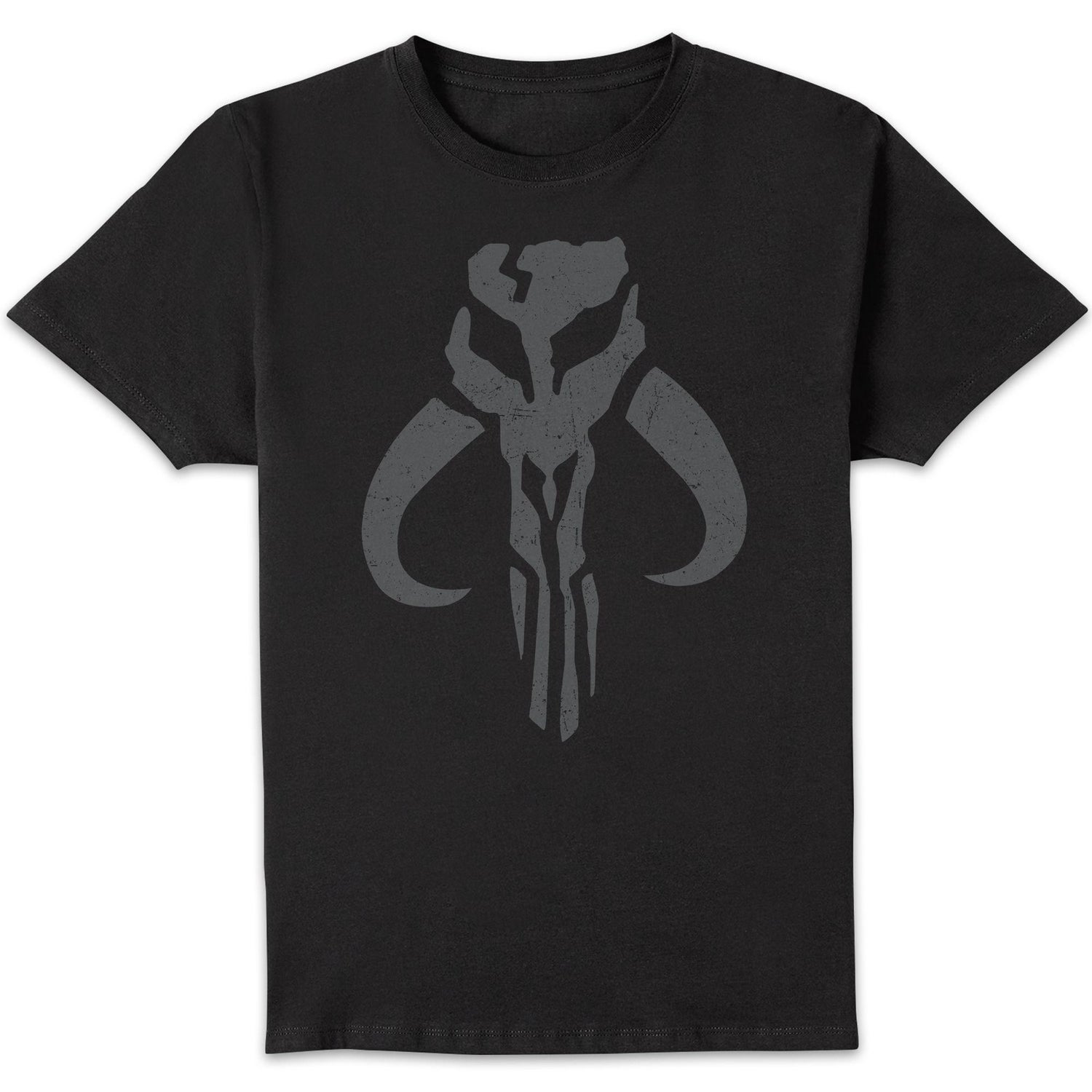 Star Wars The Mandalorian Distressed Crest Unisex T-Shirt - Black