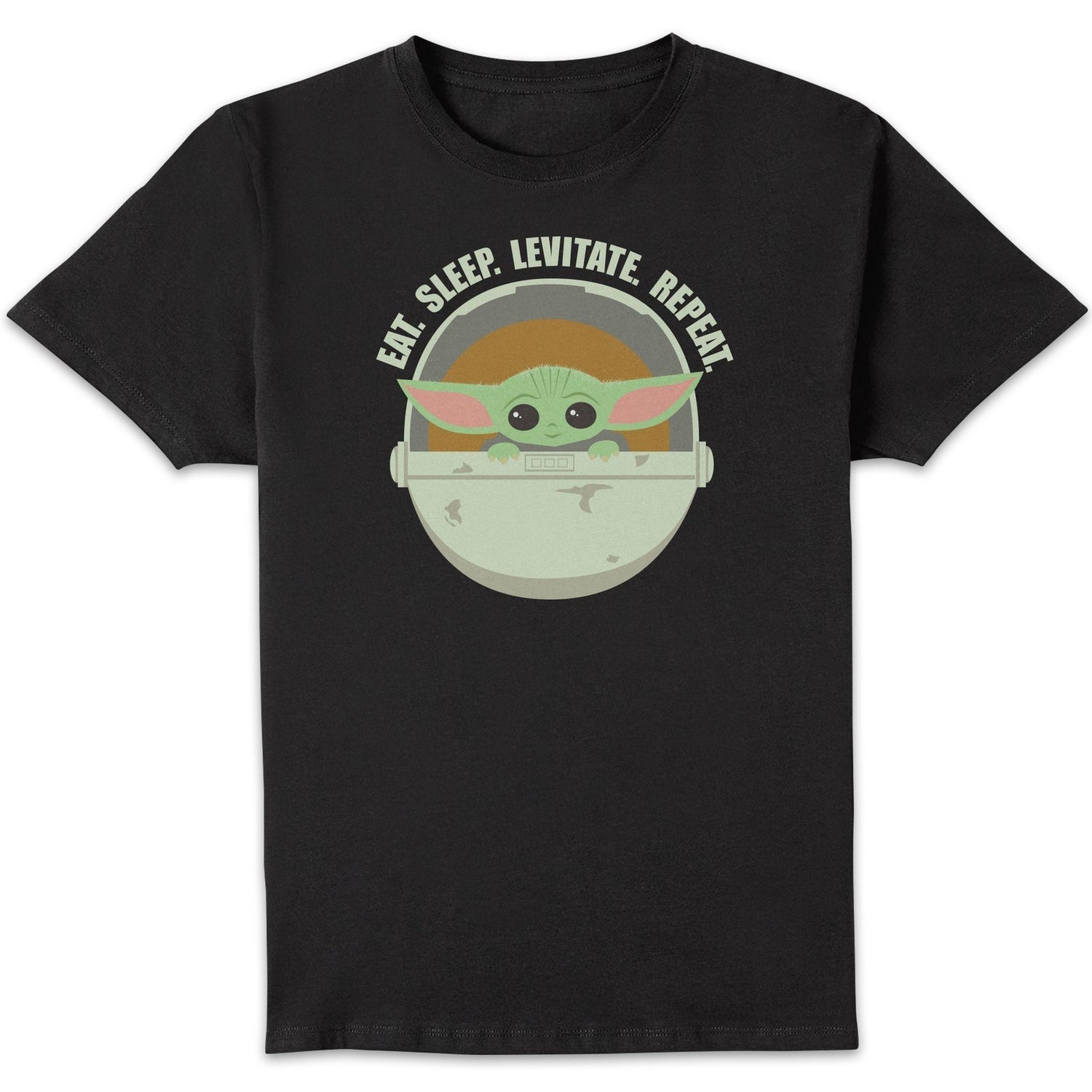 Star Wars The Mandalorian Eat Sleep Levitate Repeat Unisex T-Shirt - Black