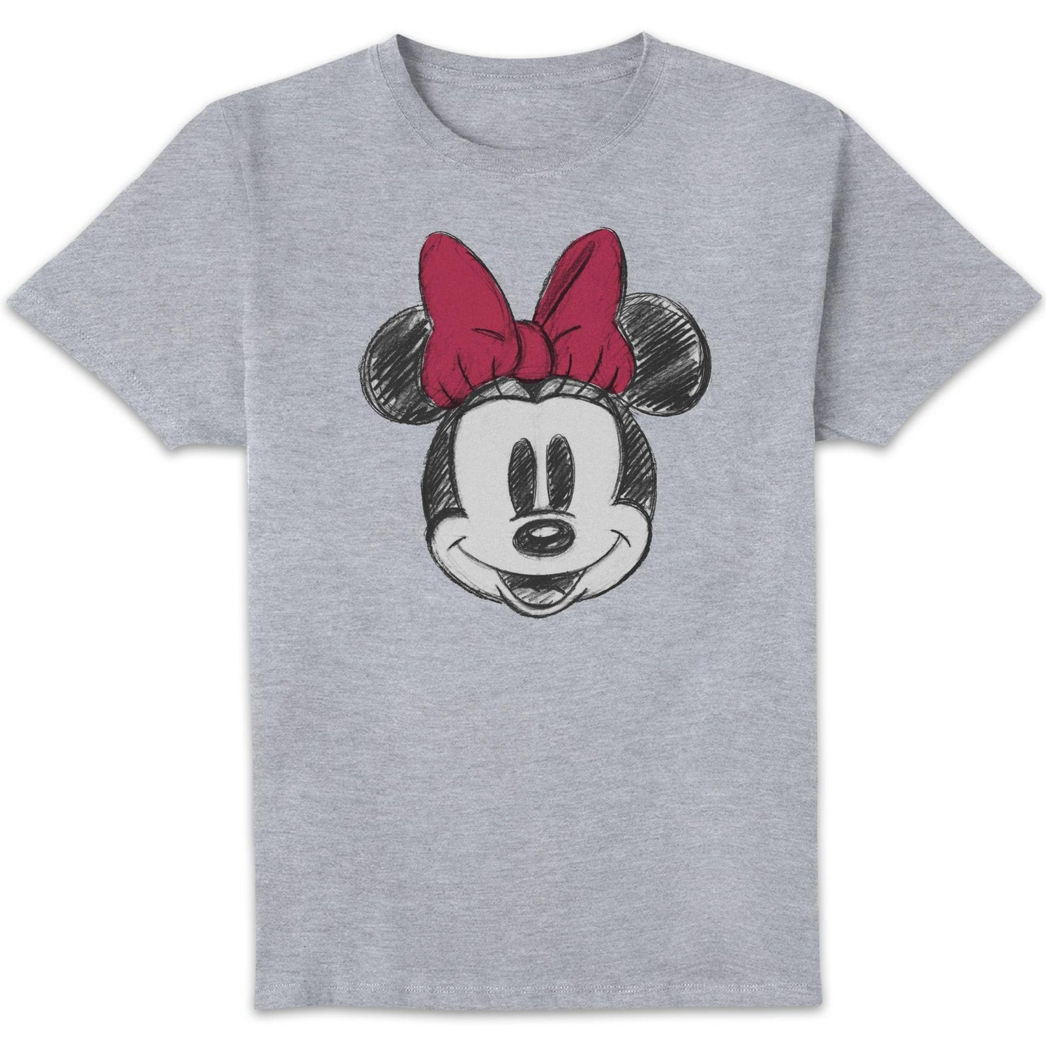 Disney Minnie Face Sketch Unisex T-Shirt - Grey