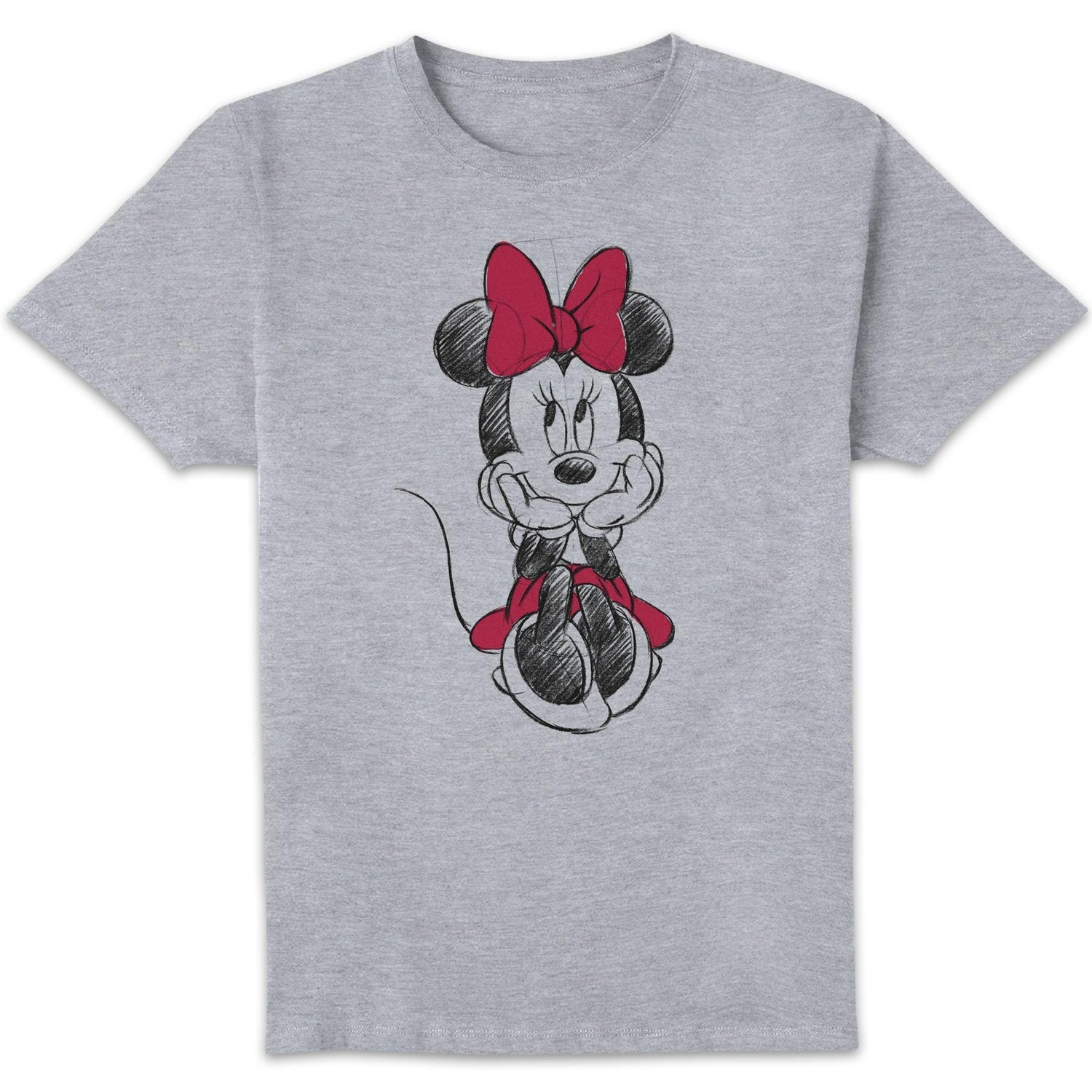 Disney Minnie Sketch Unisex T-Shirt - Grey