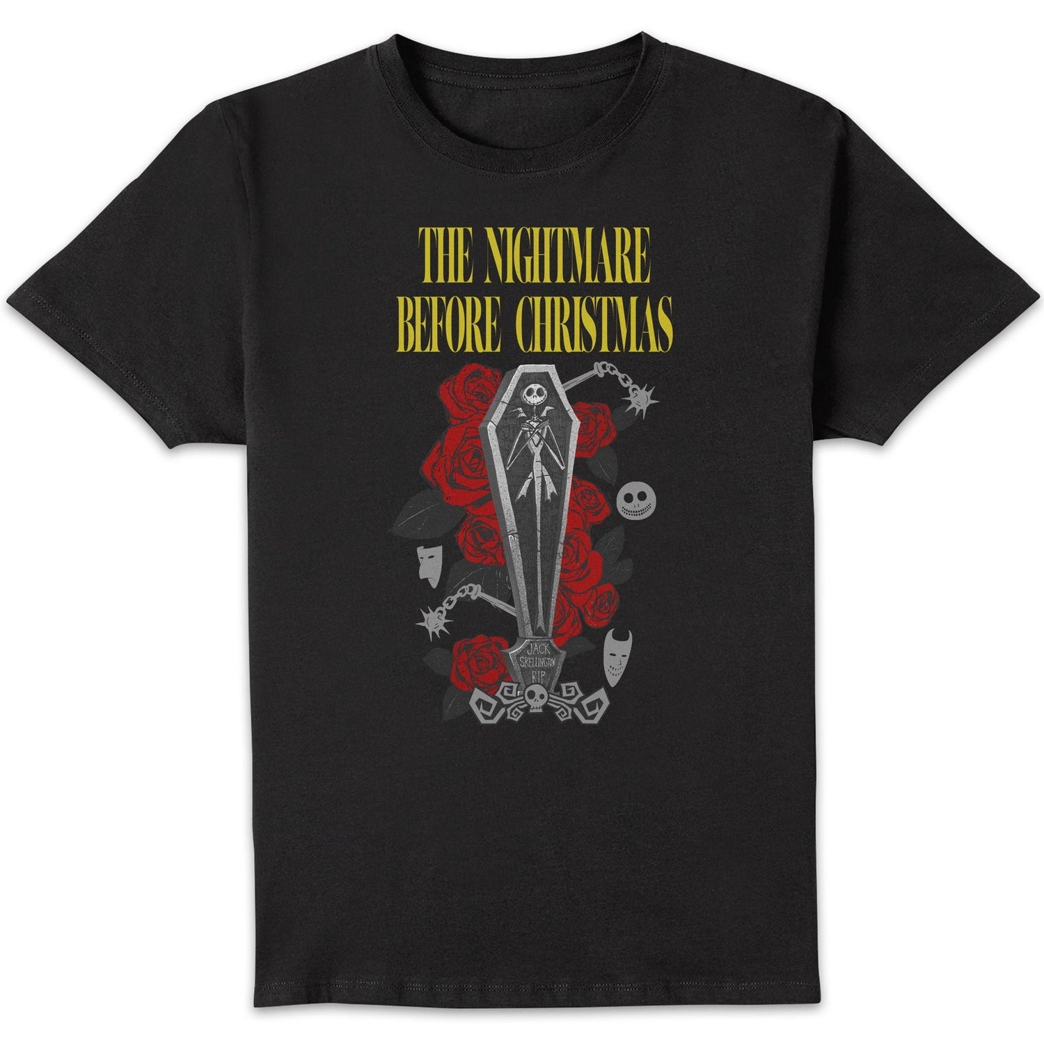 The Nightmare Before Christmas Jack Coffin Unisex T-Shirt - Black