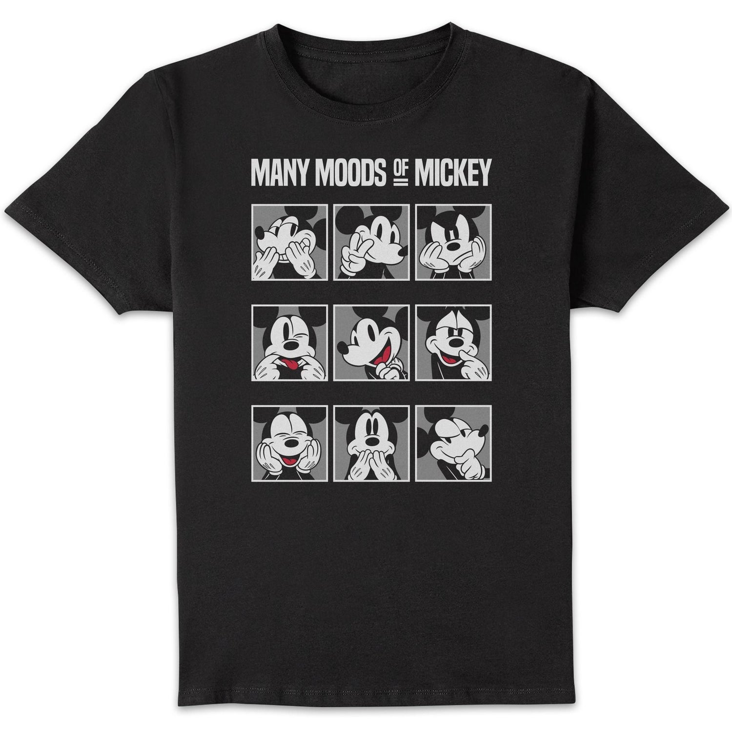 Disney Many Moods Of Mickey Unisex T-Shirt - Black
