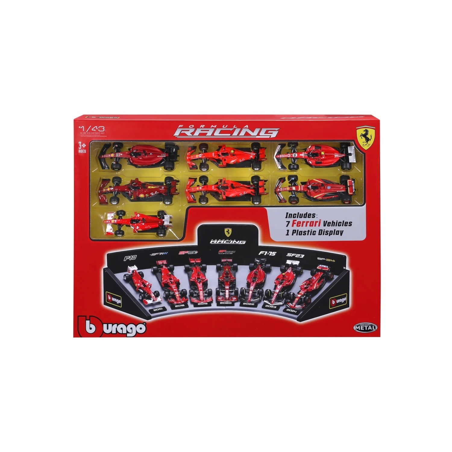 Bburago F1 Ferrari 1:43 Scale Deluxe Gift Set With Display Stand