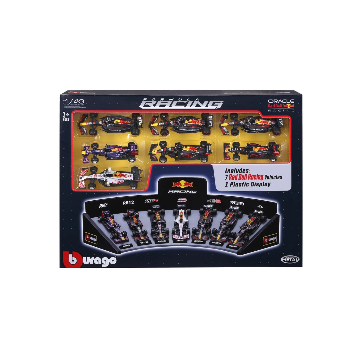 Burago F1 Red Bull Racing 1:43 Scale Deluxe Gift Set With Display Stand