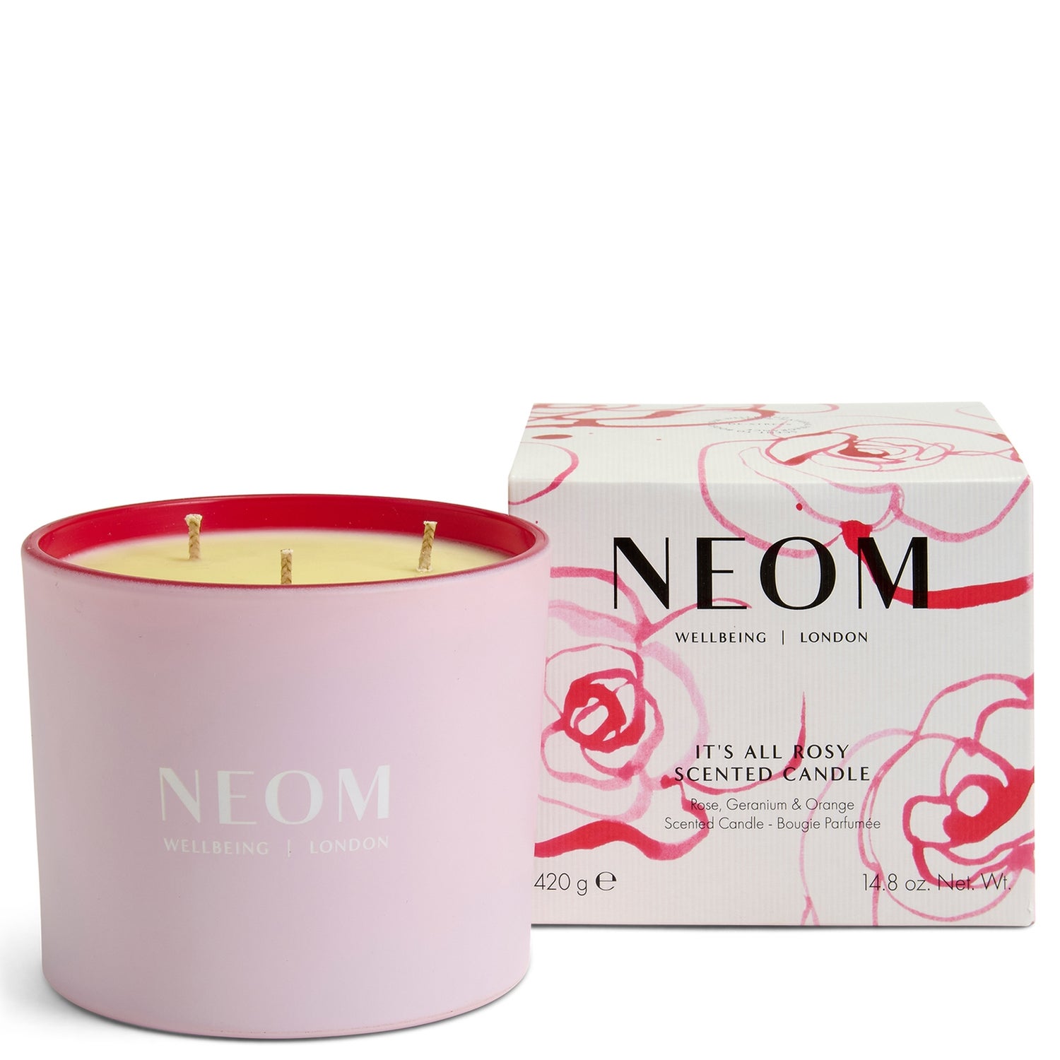 NEOM It’s All Rosy 3 Wick Candle 420g