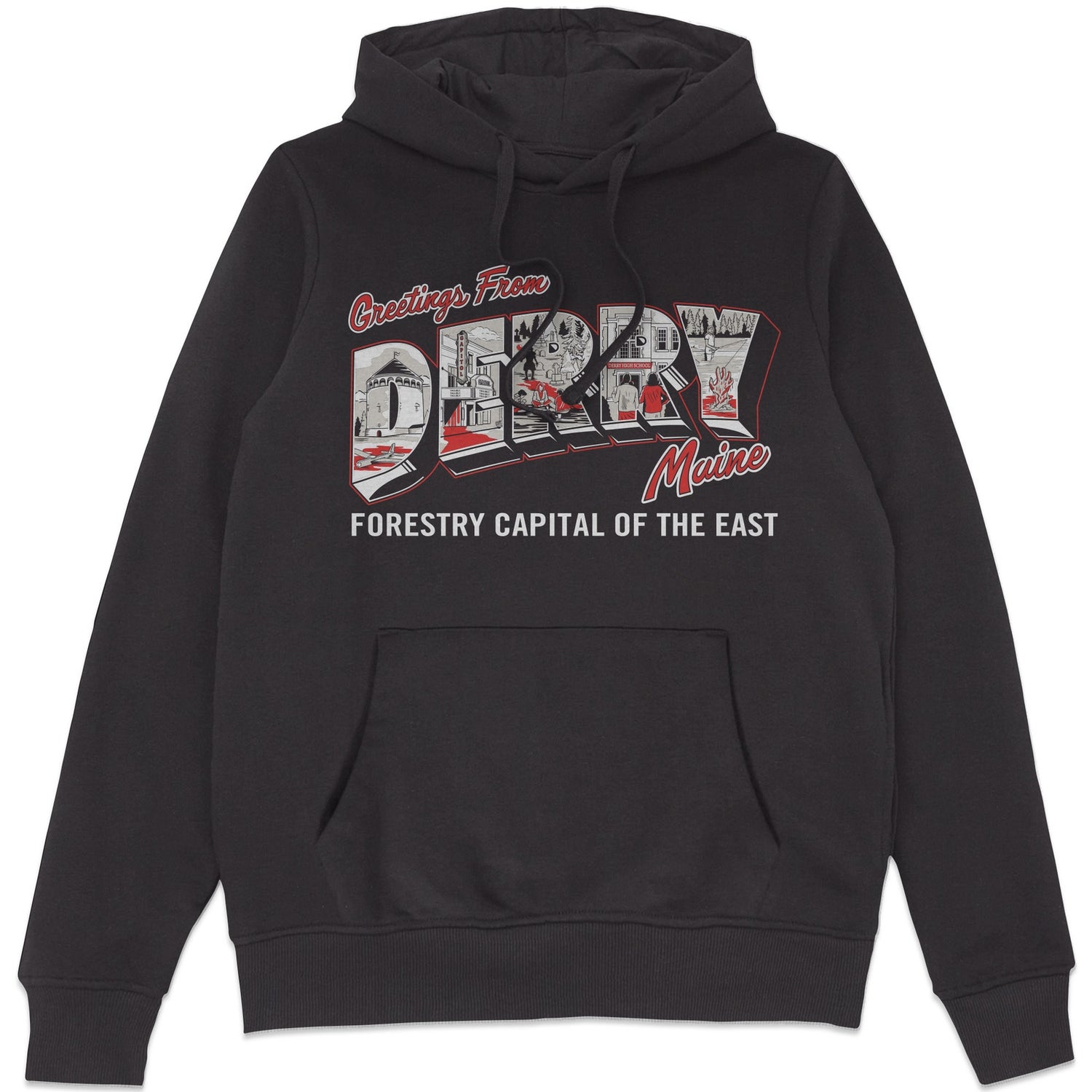 IT - Welcome To Derry Postcard Hoodie - Black