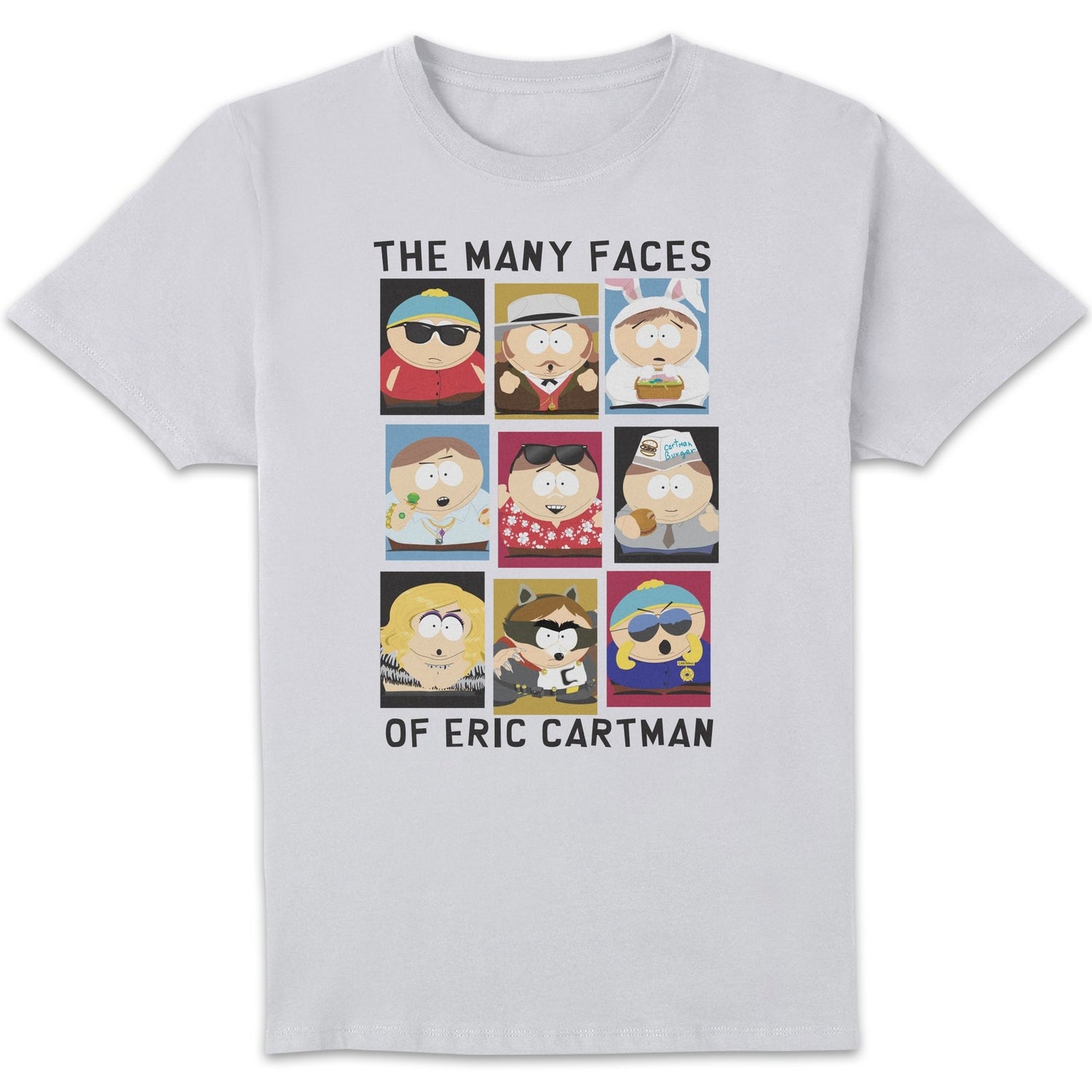 South Park The Many Faces Of Eric Cartman Unisex T-Shirt - White
